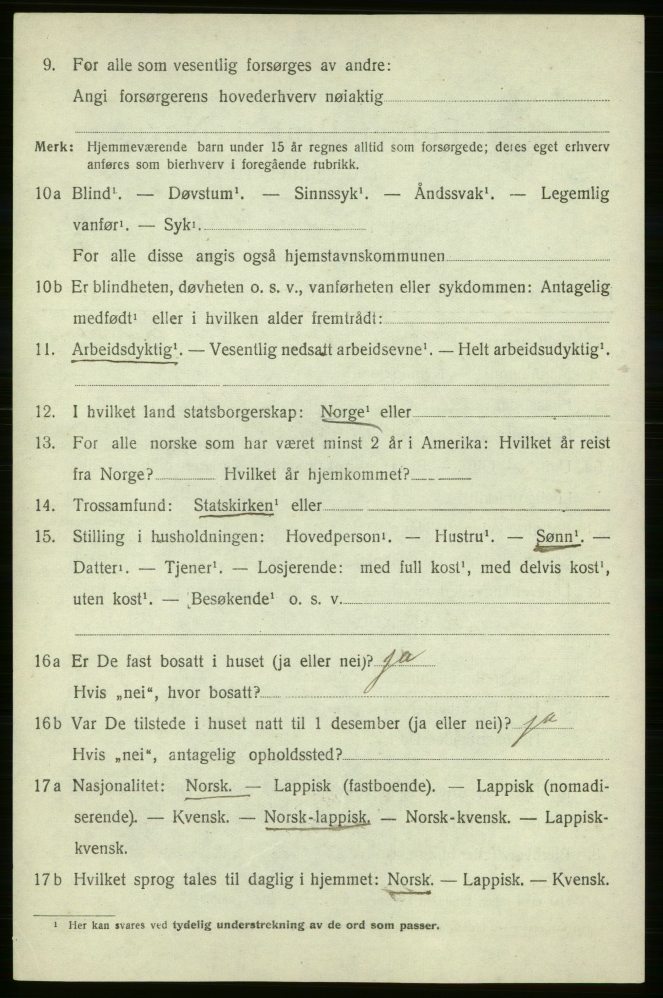 SATØ, 1920 census for Kjelvik, 1920, p. 1634