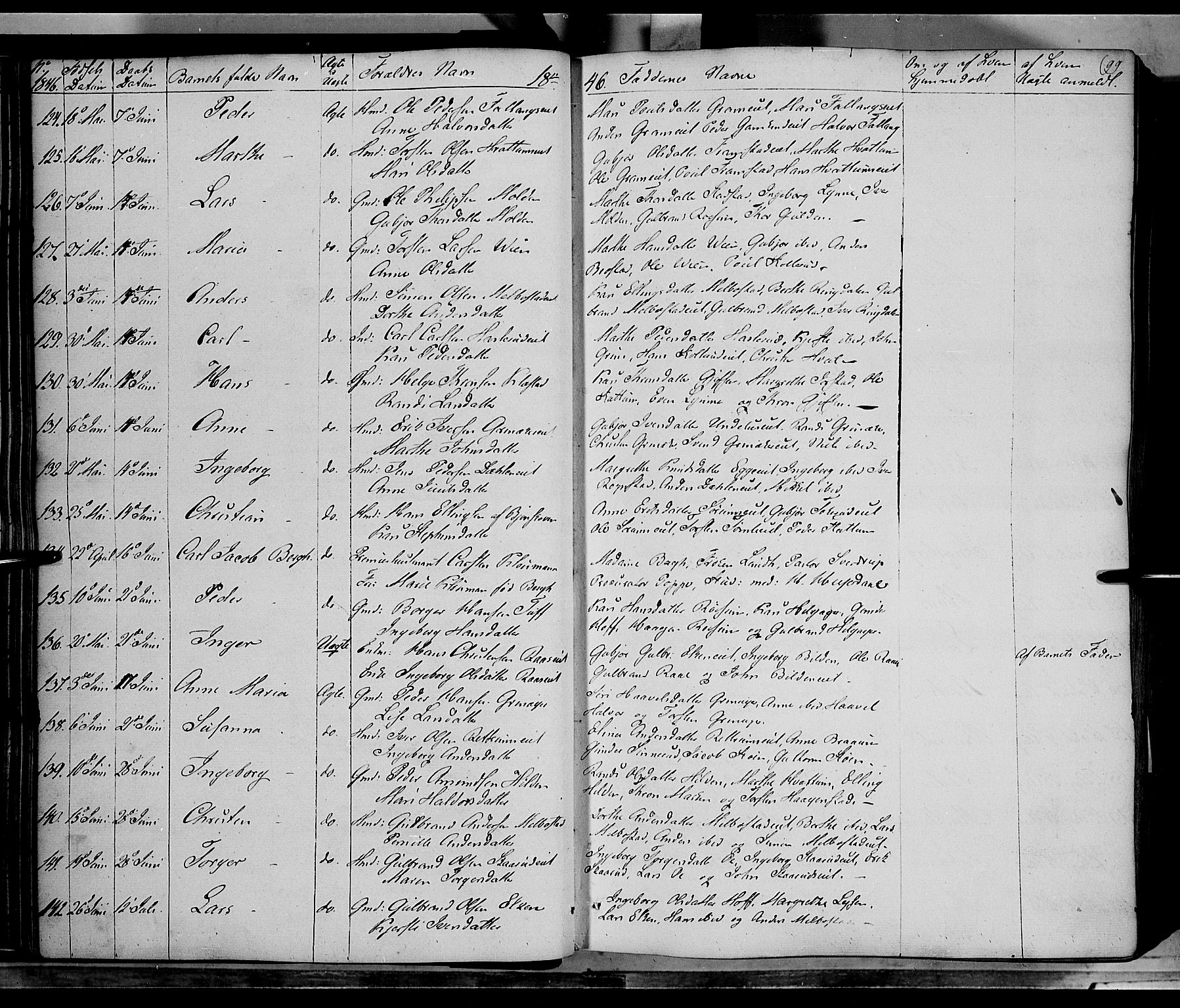 Gran prestekontor, AV/SAH-PREST-112/H/Ha/Haa/L0011: Parish register (official) no. 11, 1842-1856, p. 98-99