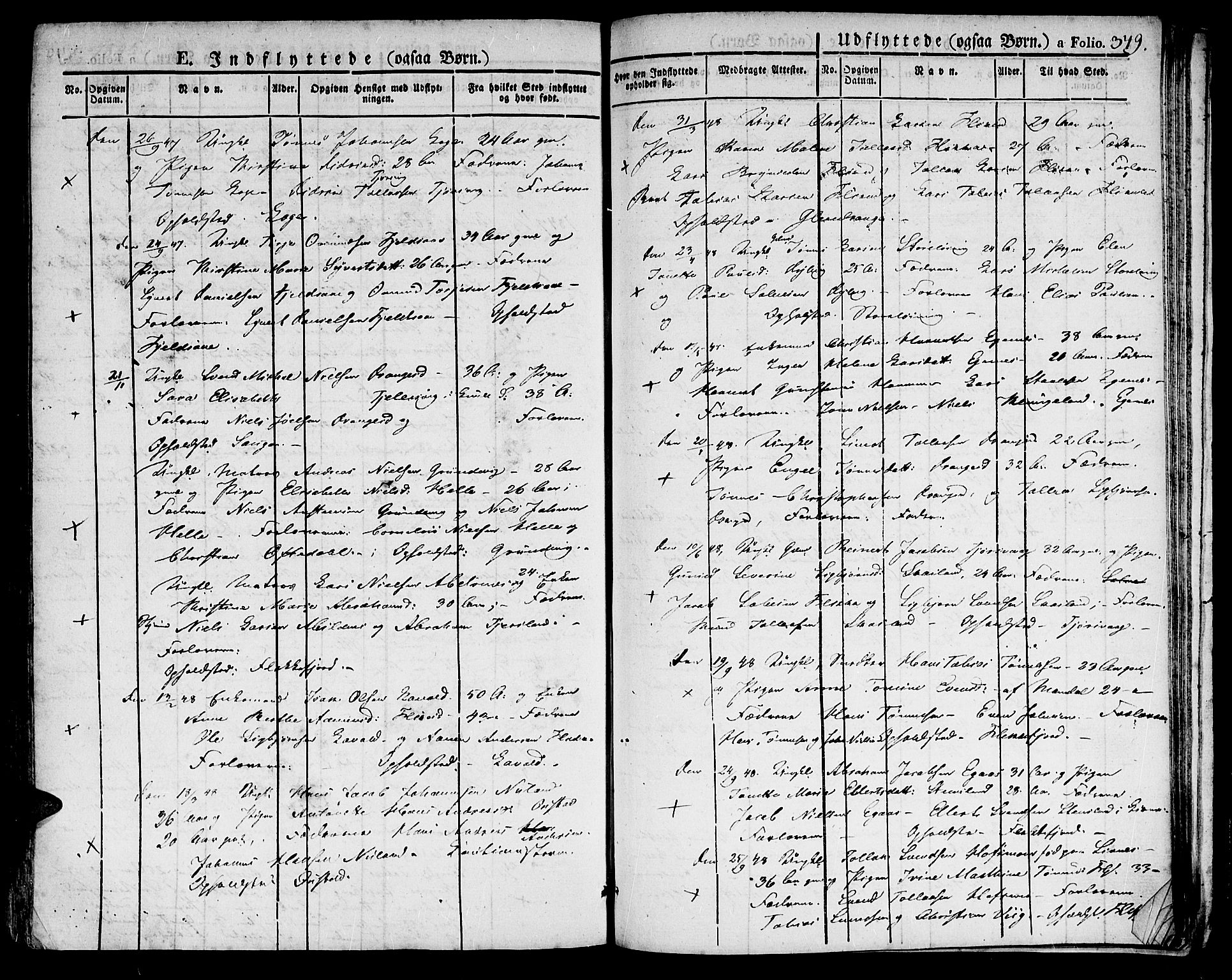 Flekkefjord sokneprestkontor, SAK/1111-0012/F/Fb/Fbc/L0004: Parish register (copy) no. B 4, 1827-1846, p. 349