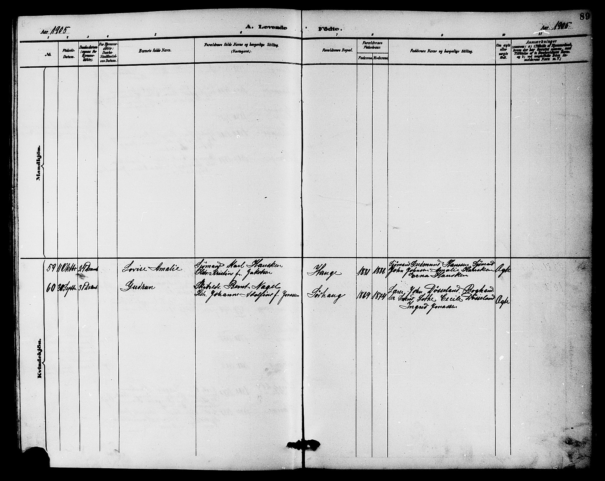 Haugesund sokneprestkontor, AV/SAST-A -101863/H/Ha/Hab/L0004: Parish register (copy) no. B 4, 1889-1905, p. 89