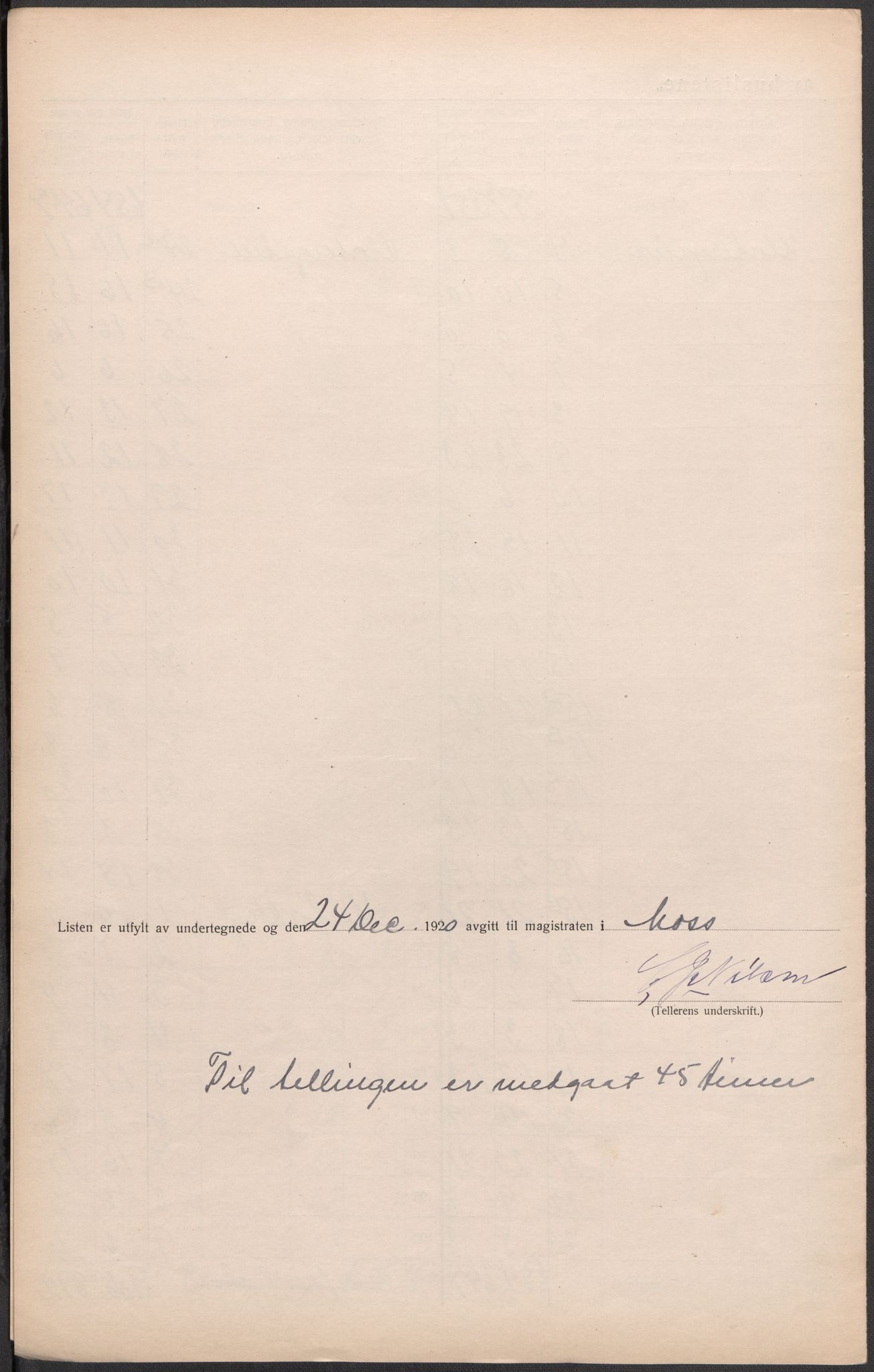 SAO, 1920 census for Moss, 1920, p. 6