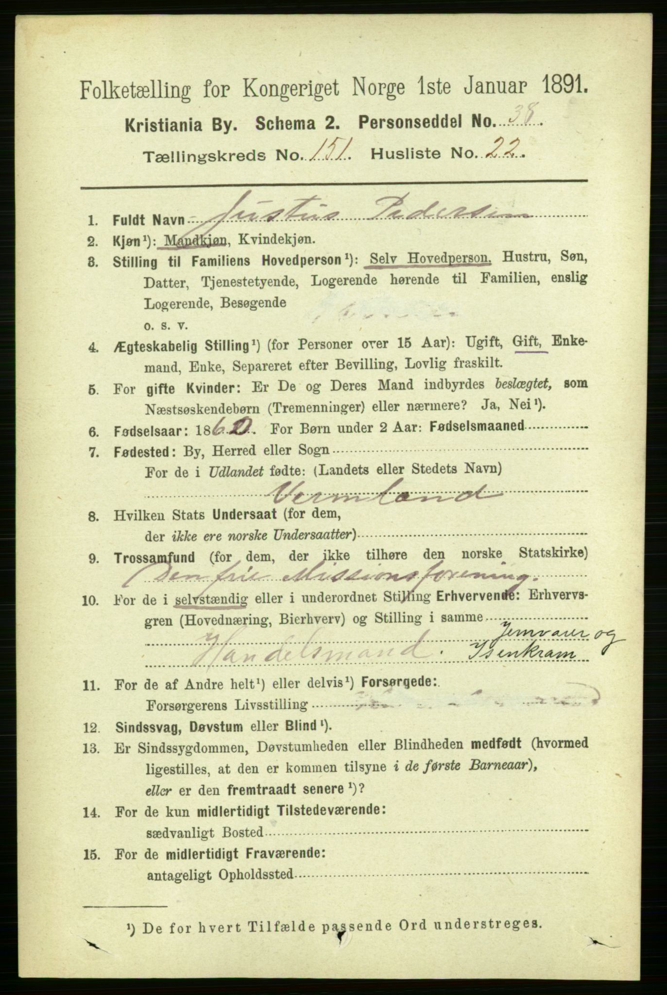 RA, 1891 census for 0301 Kristiania, 1891, p. 84941