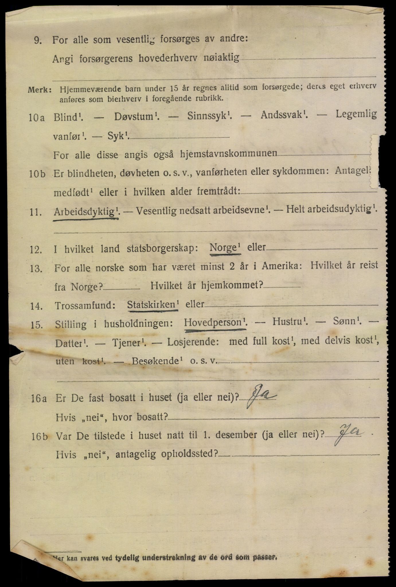 SAK, 1920 census for Vennesla, 1920, p. 4313