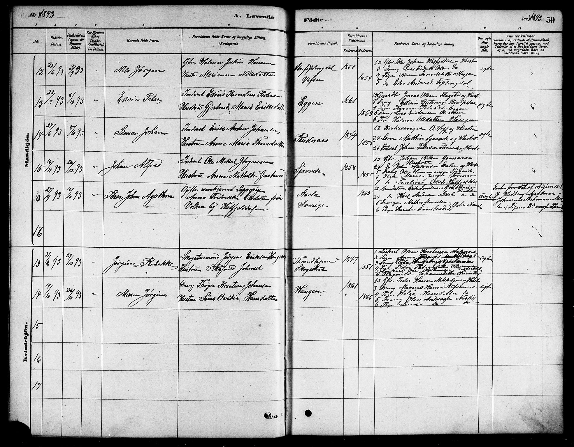 Ministerialprotokoller, klokkerbøker og fødselsregistre - Nordland, AV/SAT-A-1459/823/L0330: Parish register (copy) no. 823C02, 1879-1916, p. 59