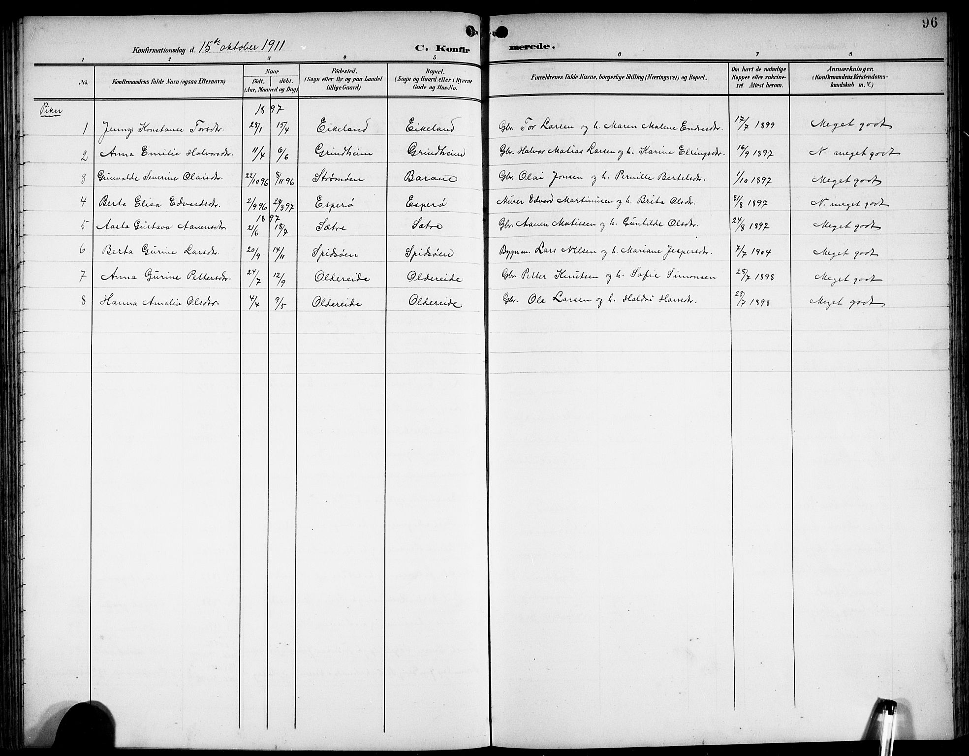 Finnås sokneprestembete, AV/SAB-A-99925/H/Ha/Hab/Haba/L0004: Parish register (copy) no. A 4, 1901-1924, p. 96