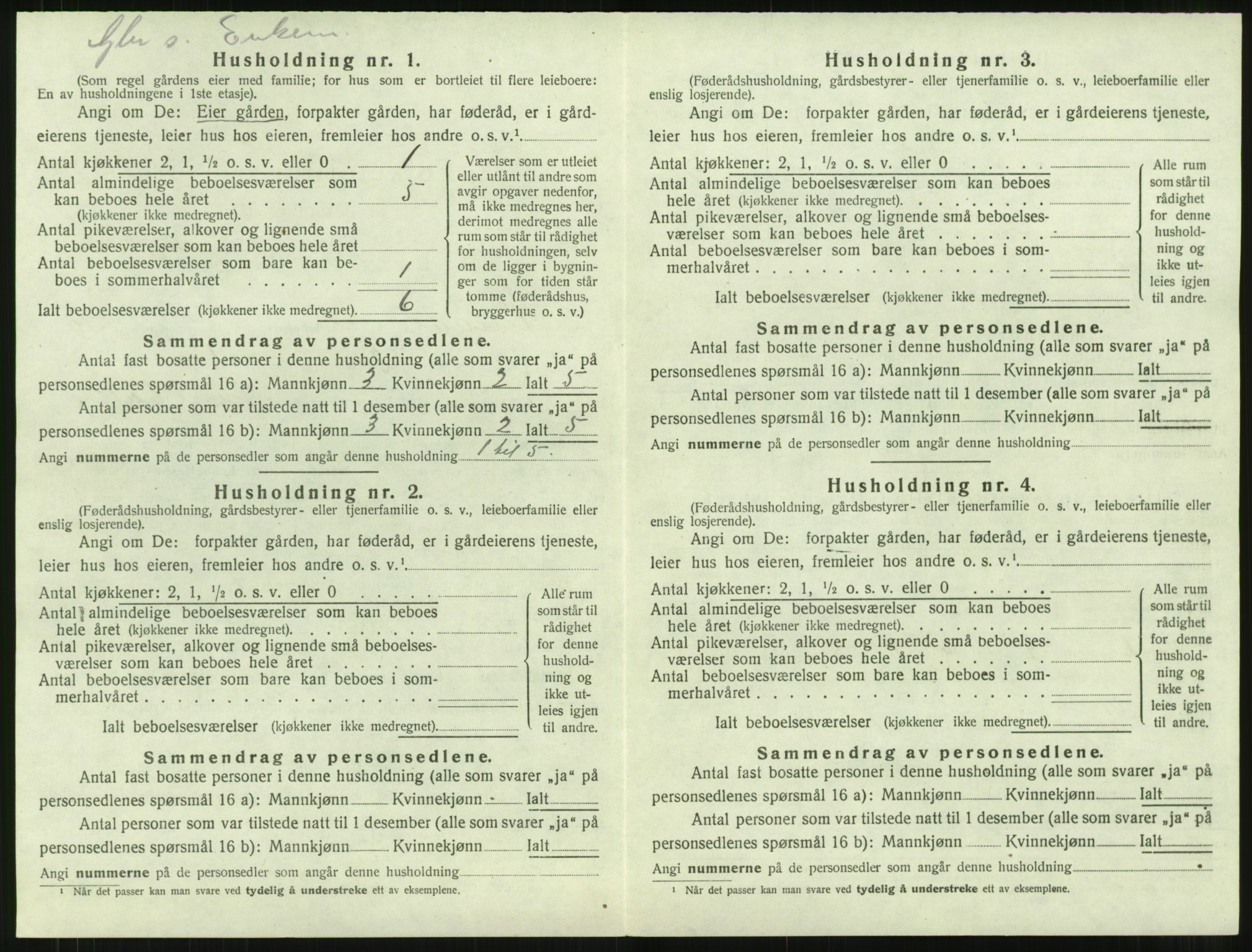 SAT, 1920 census for Rindal, 1920, p. 815