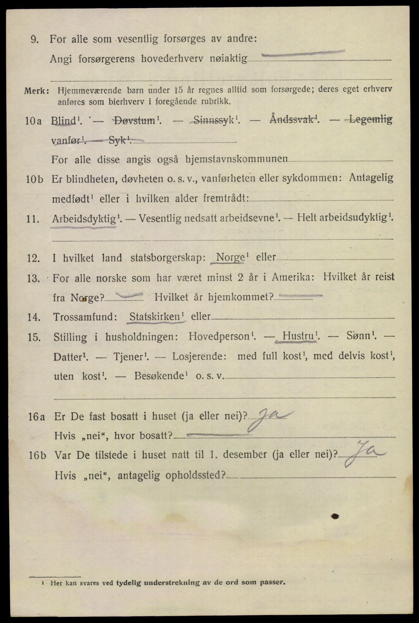 SAKO, 1920 census for Lunde, 1920, p. 2328