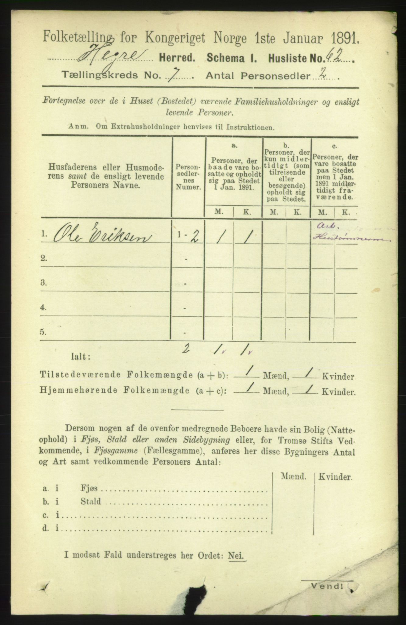 RA, 1891 census for 1712 Hegra, 1891, p. 2810