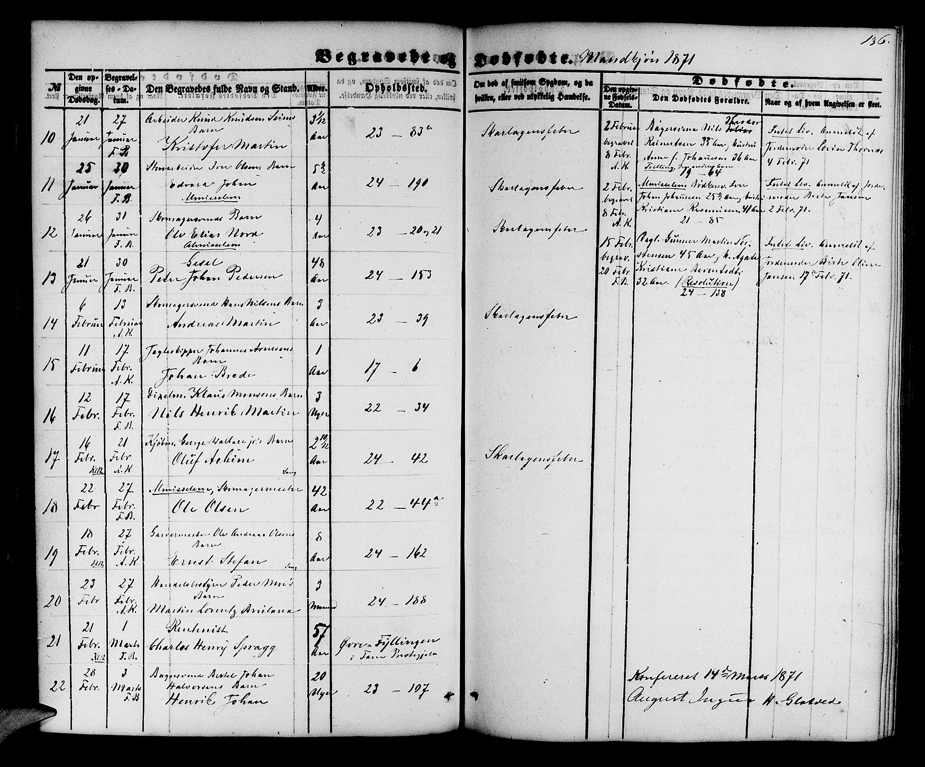 Korskirken sokneprestembete, AV/SAB-A-76101/H/Hab: Parish register (copy) no. E 2, 1851-1871, p. 136