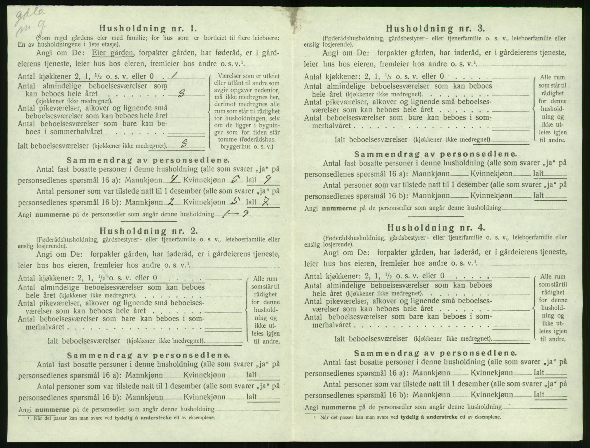 SAT, 1920 census for Volda, 1920, p. 1265