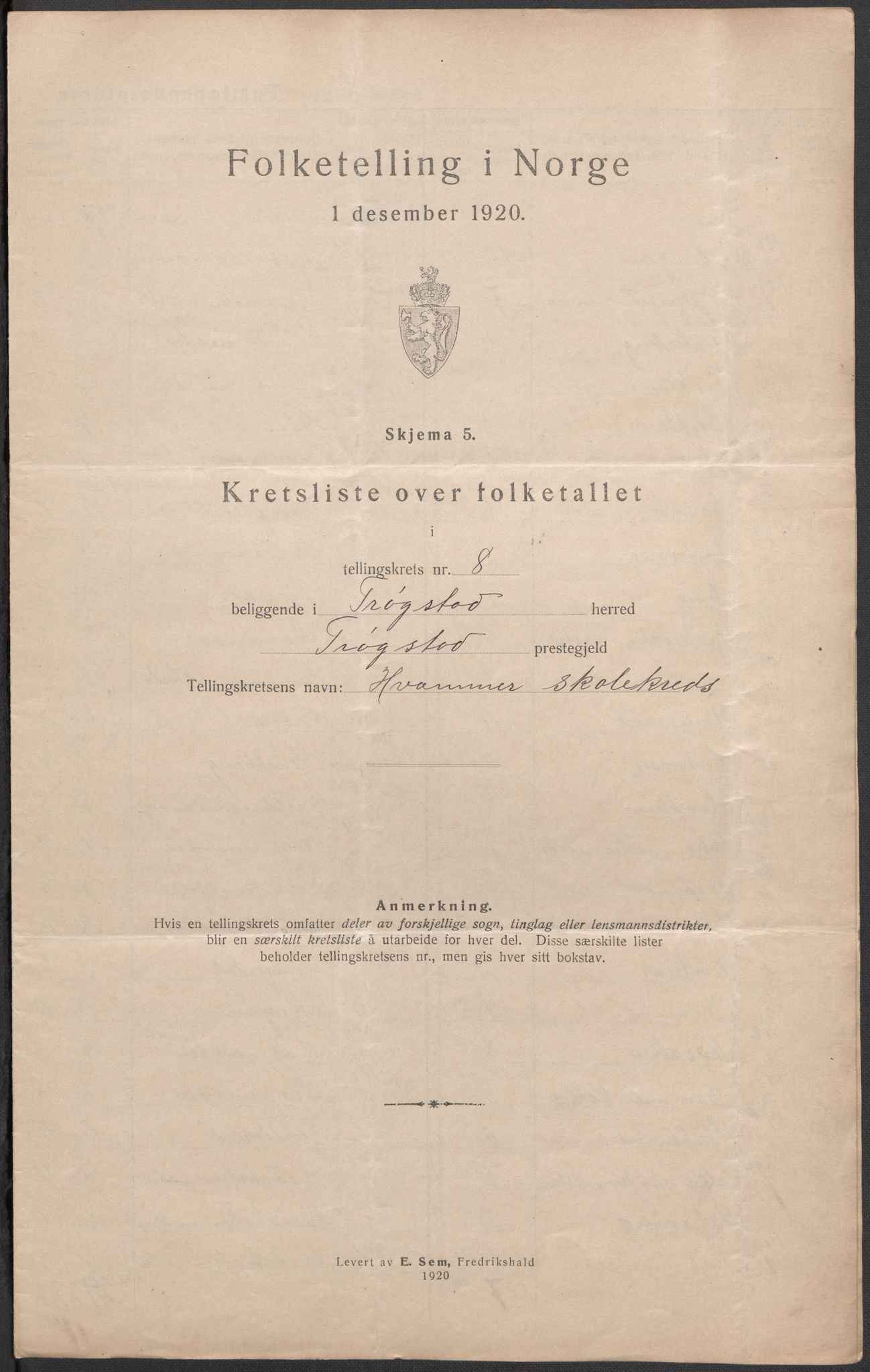 SAO, 1920 census for Trøgstad, 1920, p. 29