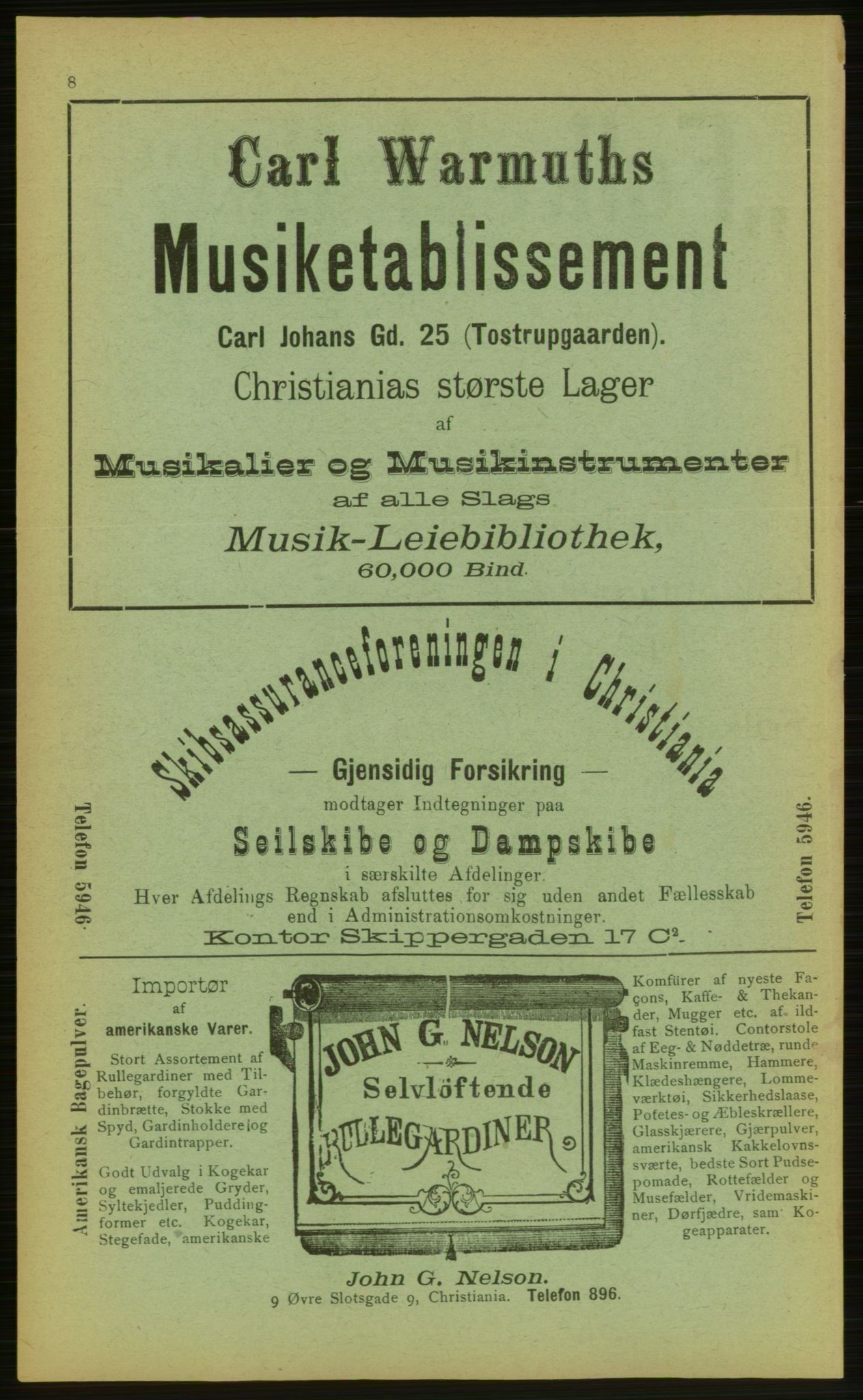 Kristiania/Oslo adressebok, PUBL/-, 1898, p. 8