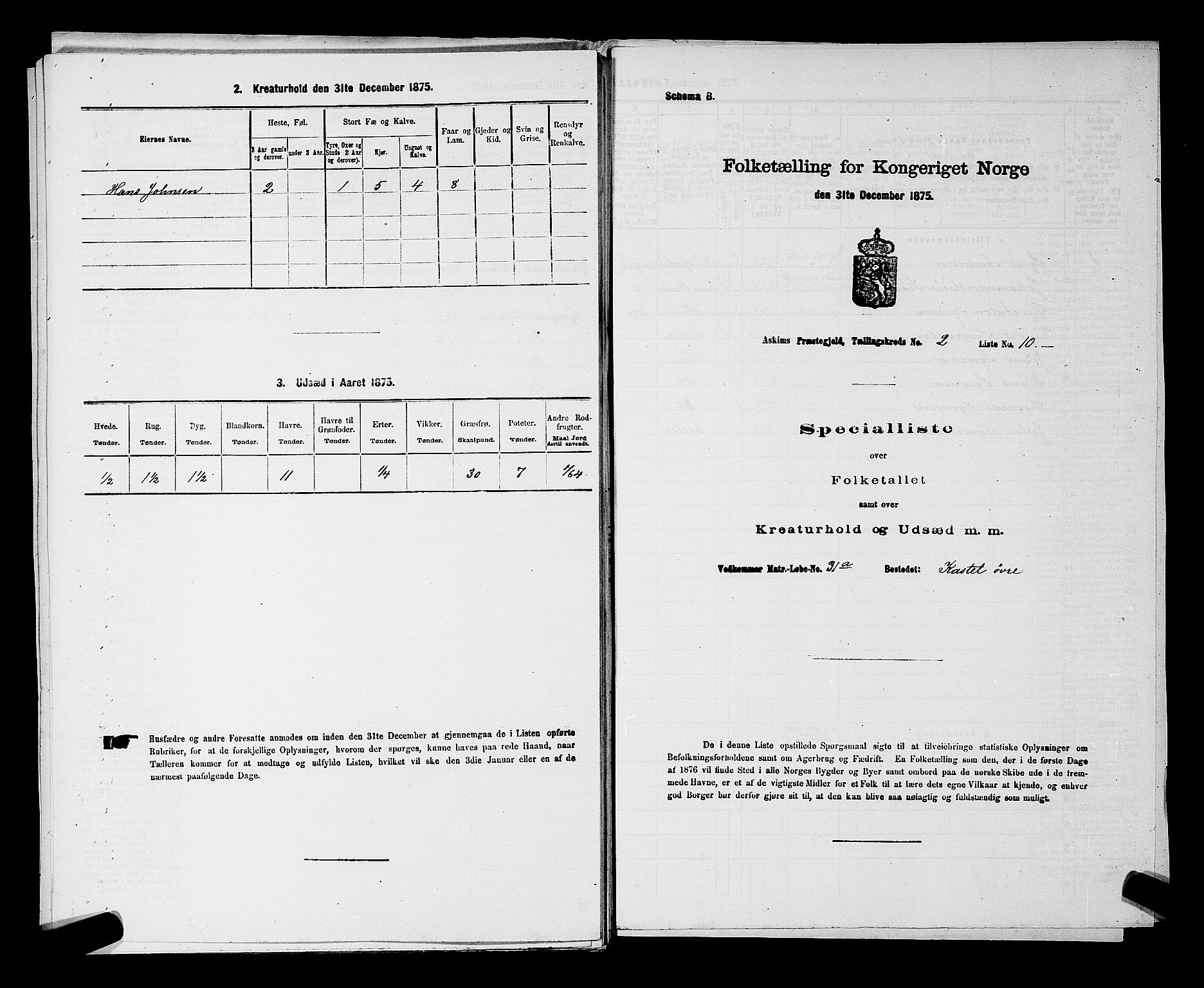 RA, 1875 census for 0124P Askim, 1875, p. 154