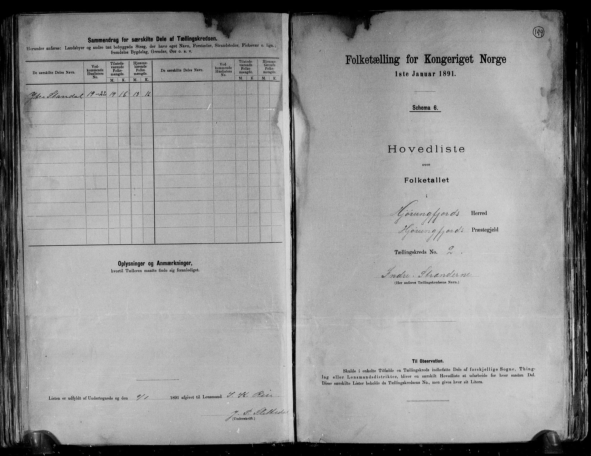 RA, 1891 census for 1522 Hjørundfjord, 1891, p. 7