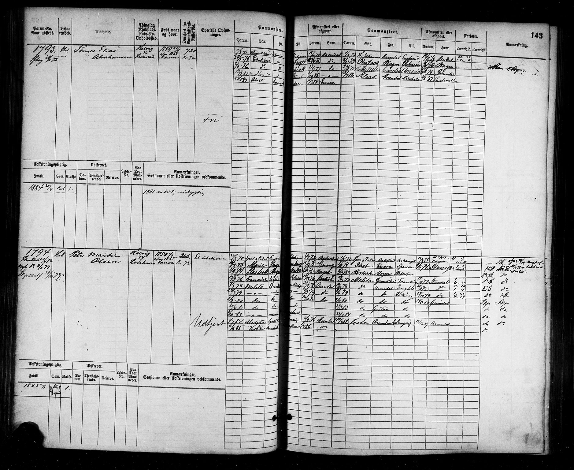 Farsund mønstringskrets, AV/SAK-2031-0017/F/Fb/L0003: Hovedrulle nr 1509-2274, M-6, 1868-1915, p. 149