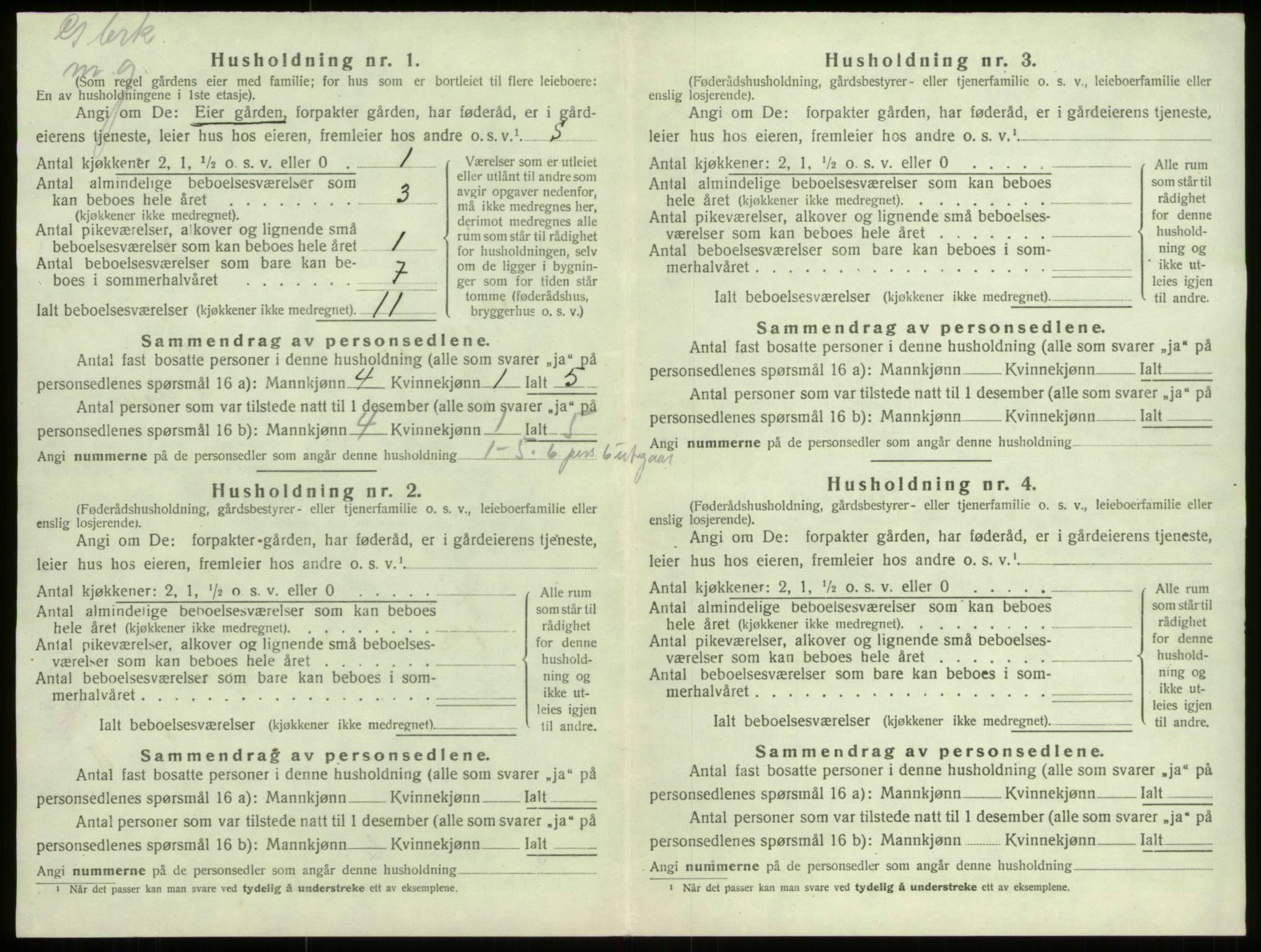 SAB, 1920 census for Selje, 1920, p. 837