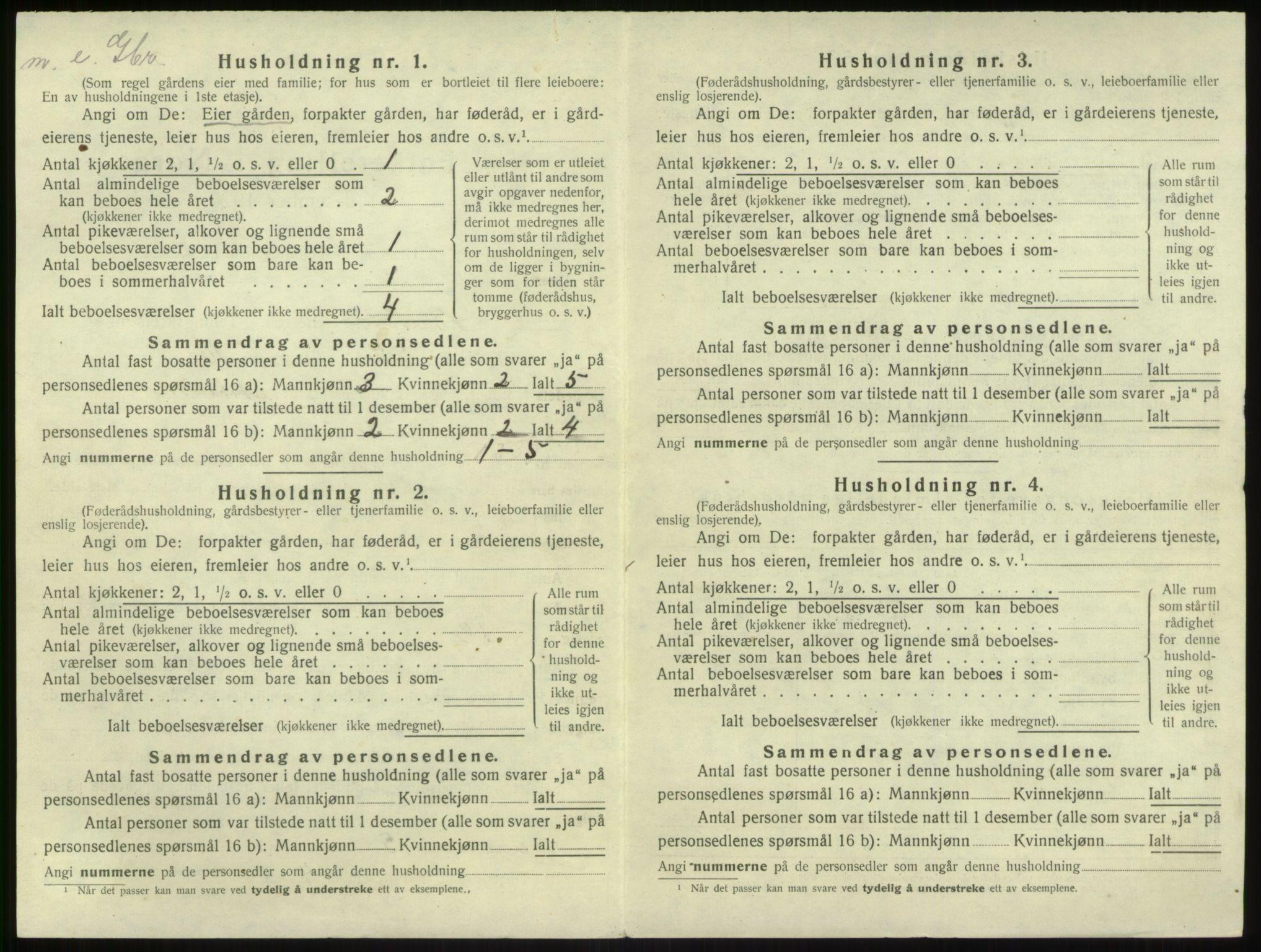 SAB, 1920 census for Brekke, 1920, p. 98