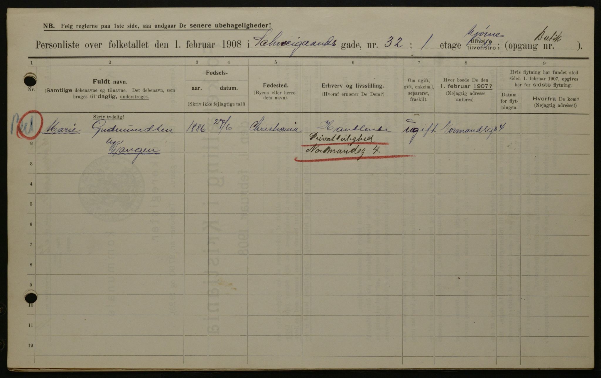 OBA, Municipal Census 1908 for Kristiania, 1908, p. 81794