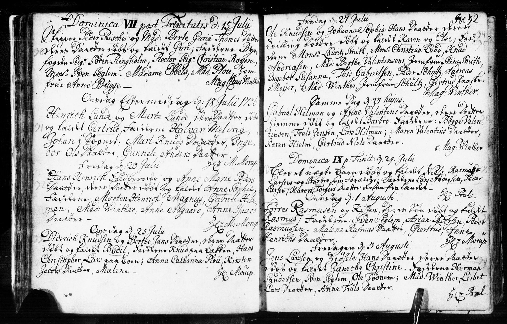 Domkirken sokneprestkontor, SAST/A-101812/001/30/30BB/L0003: Parish register (copy) no. B 3, 1733-1751, p. 32