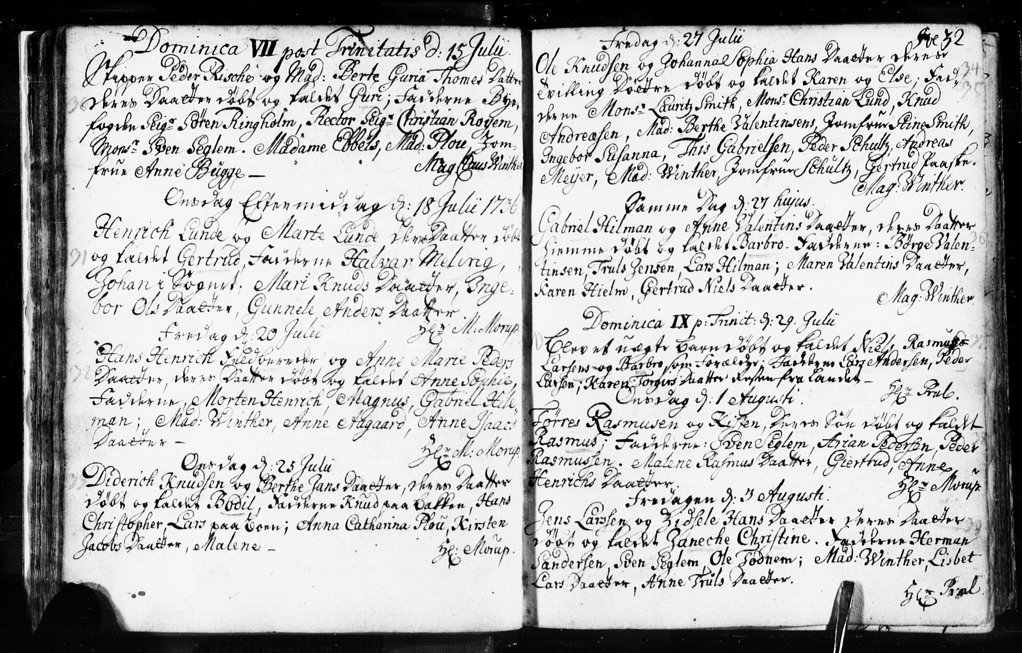 Domkirken sokneprestkontor, AV/SAST-A-101812/001/30/30BB/L0003: Parish register (copy) no. B 3, 1733-1751, p. 32