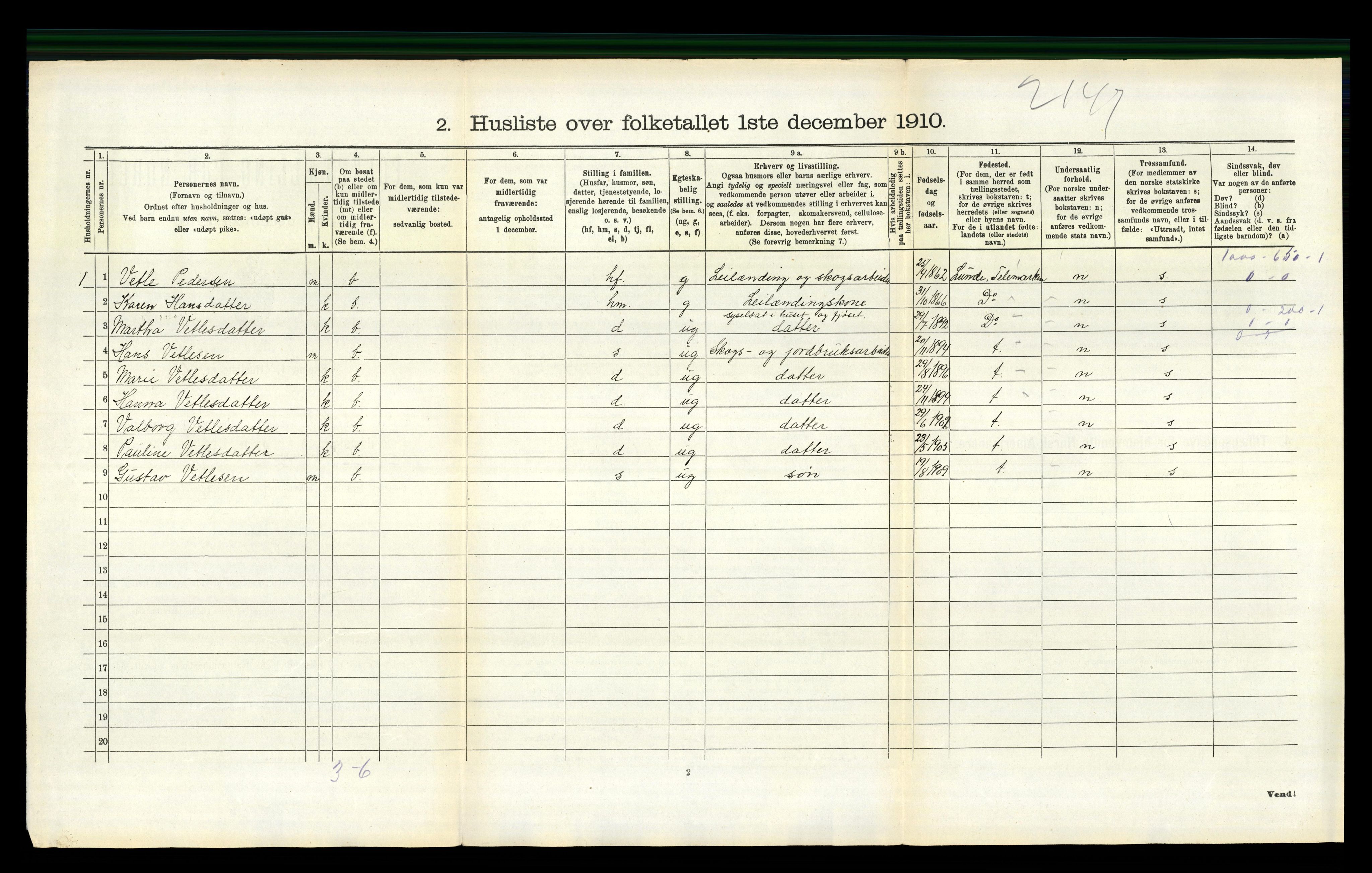 RA, 1910 census for Holla, 1910, p. 762