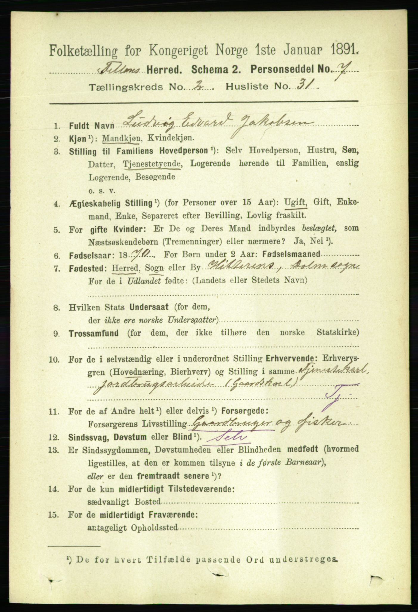 RA, 1891 census for 1616 Fillan, 1891, p. 415