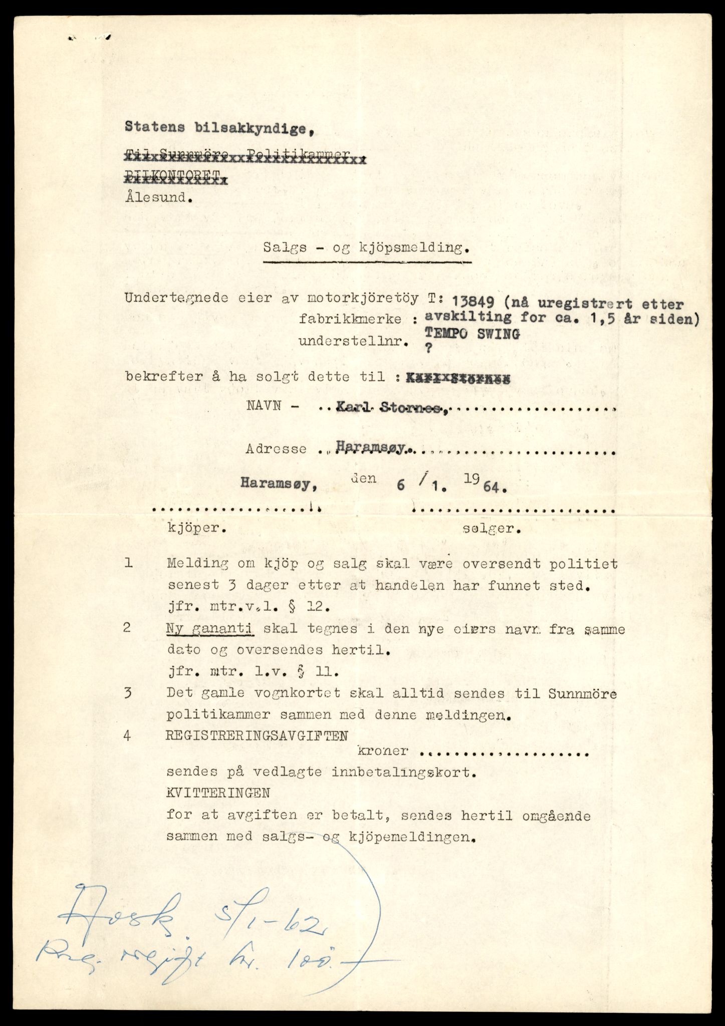 Møre og Romsdal vegkontor - Ålesund trafikkstasjon, AV/SAT-A-4099/F/Fe/L0041: Registreringskort for kjøretøy T 13710 - T 13905, 1927-1998, p. 2529