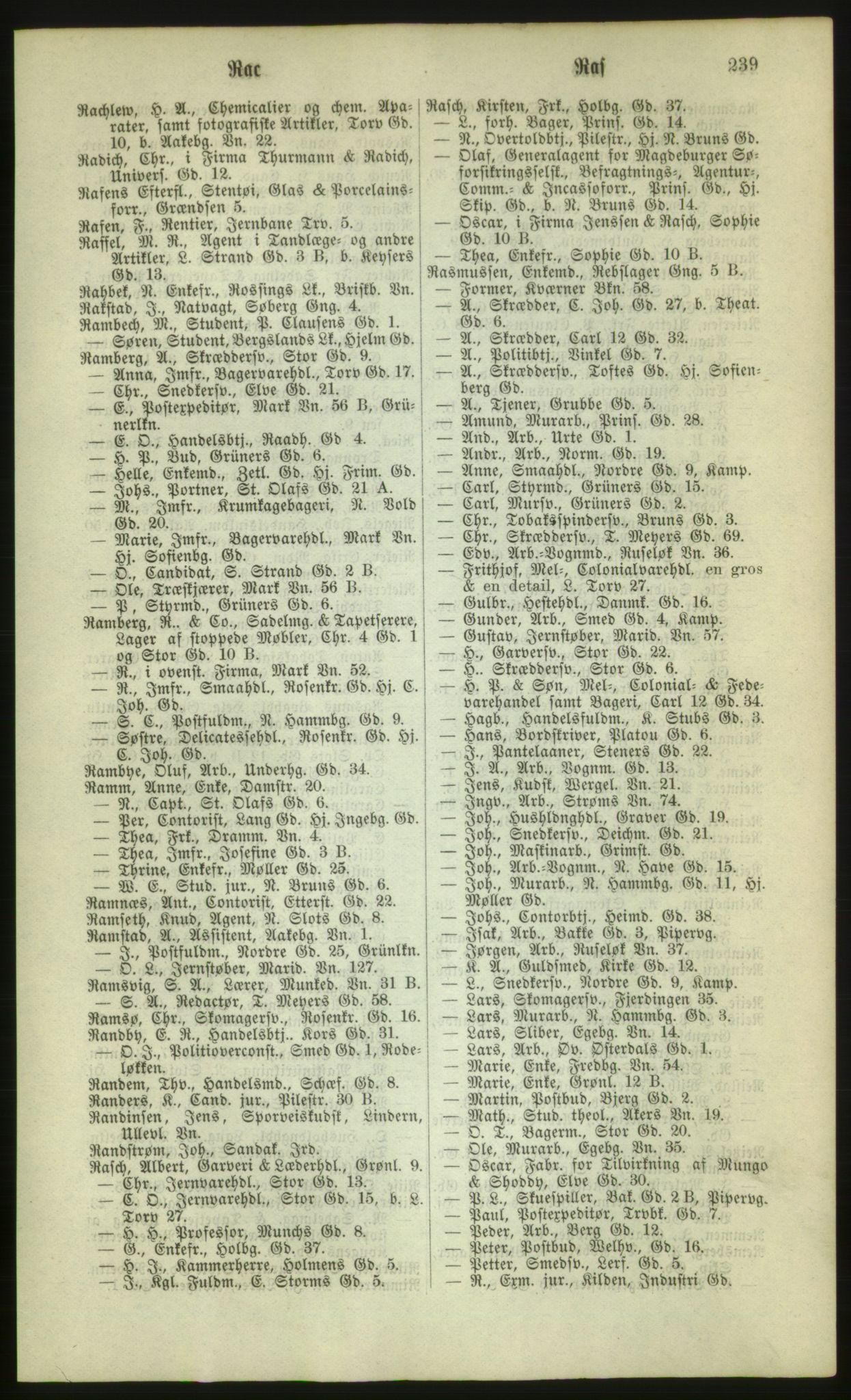 Kristiania/Oslo adressebok, PUBL/-, 1880, p. 239