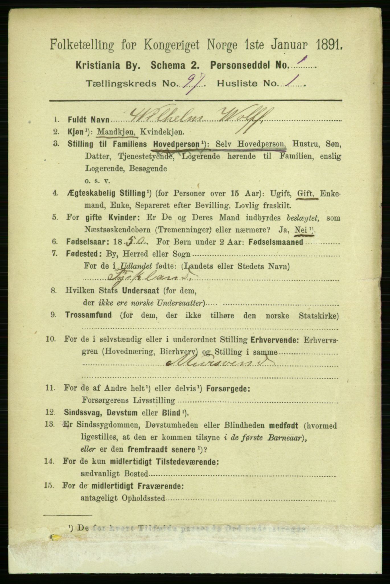 RA, 1891 census for 0301 Kristiania, 1891, p. 46881