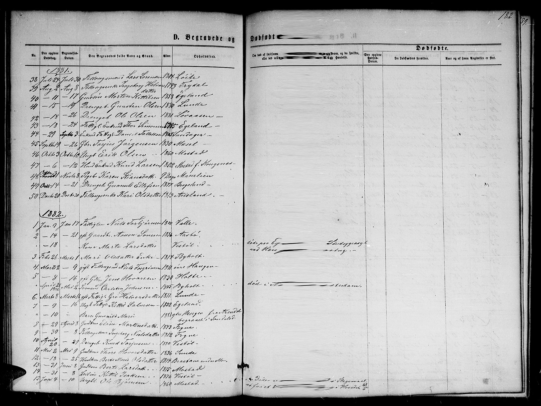 Gjerstad sokneprestkontor, AV/SAK-1111-0014/F/Fb/Fba/L0006: Parish register (copy) no. B 6, 1868-1890, p. 182