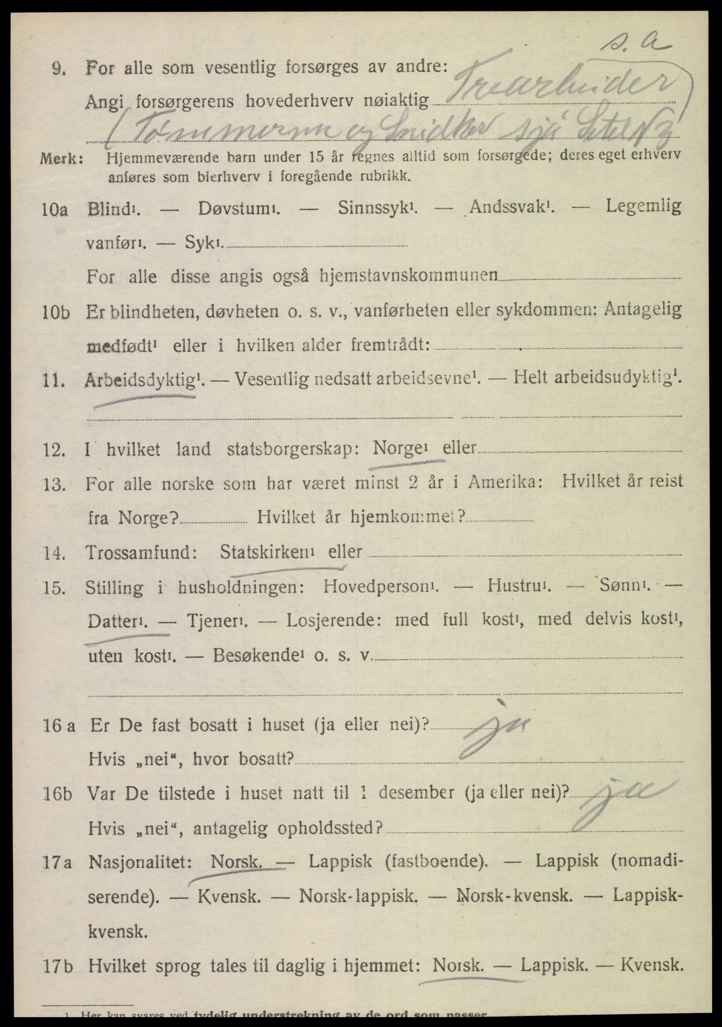 SAT, 1920 census for Sparbu, 1920, p. 5386