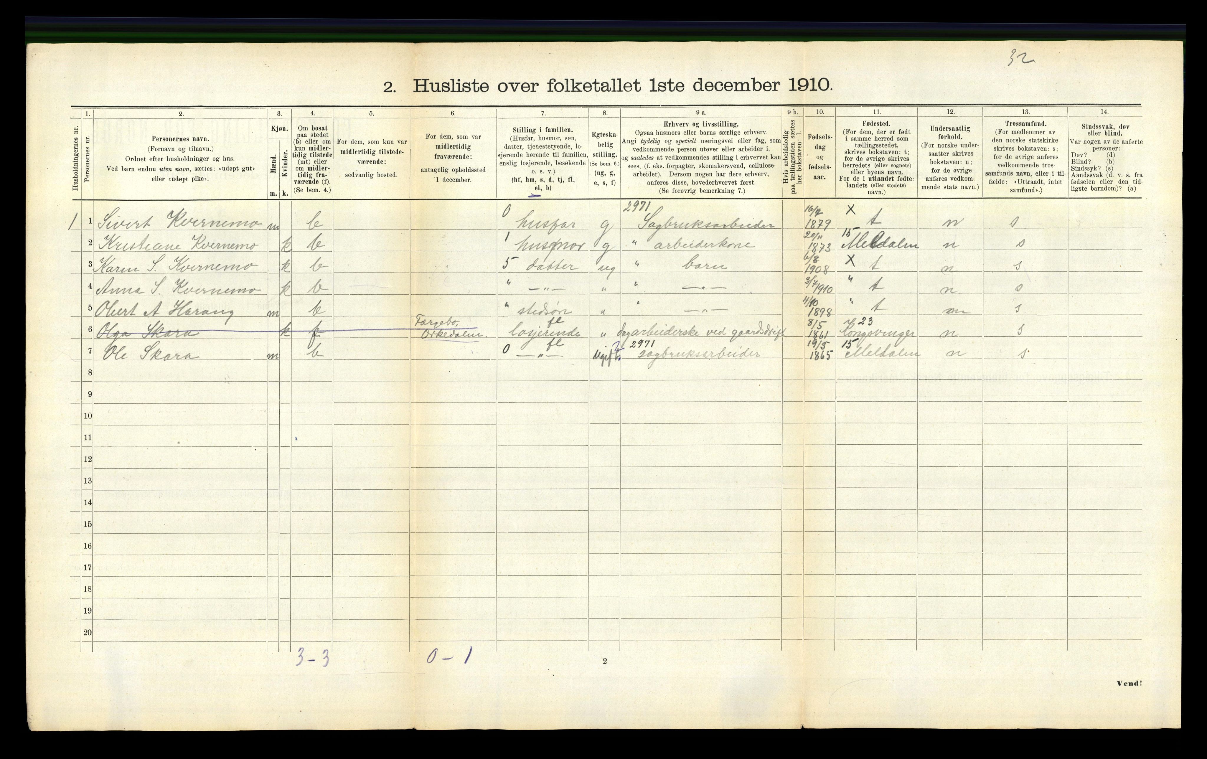 RA, 1910 census for Geitastrand, 1910, p. 29