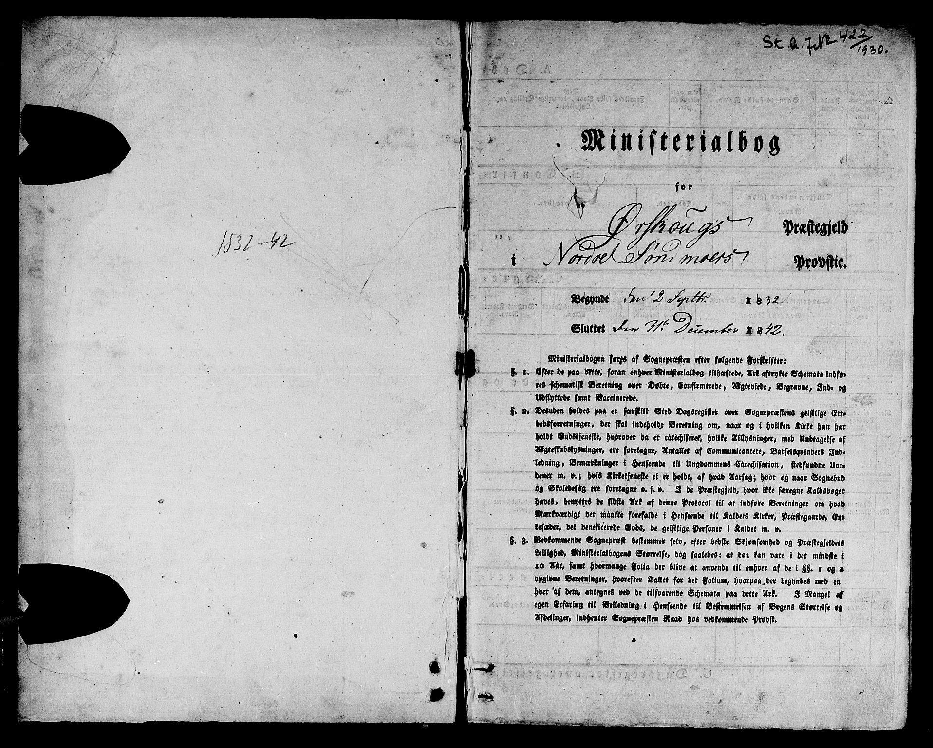 Ministerialprotokoller, klokkerbøker og fødselsregistre - Møre og Romsdal, SAT/A-1454/522/L0311: Parish register (official) no. 522A06, 1832-1842