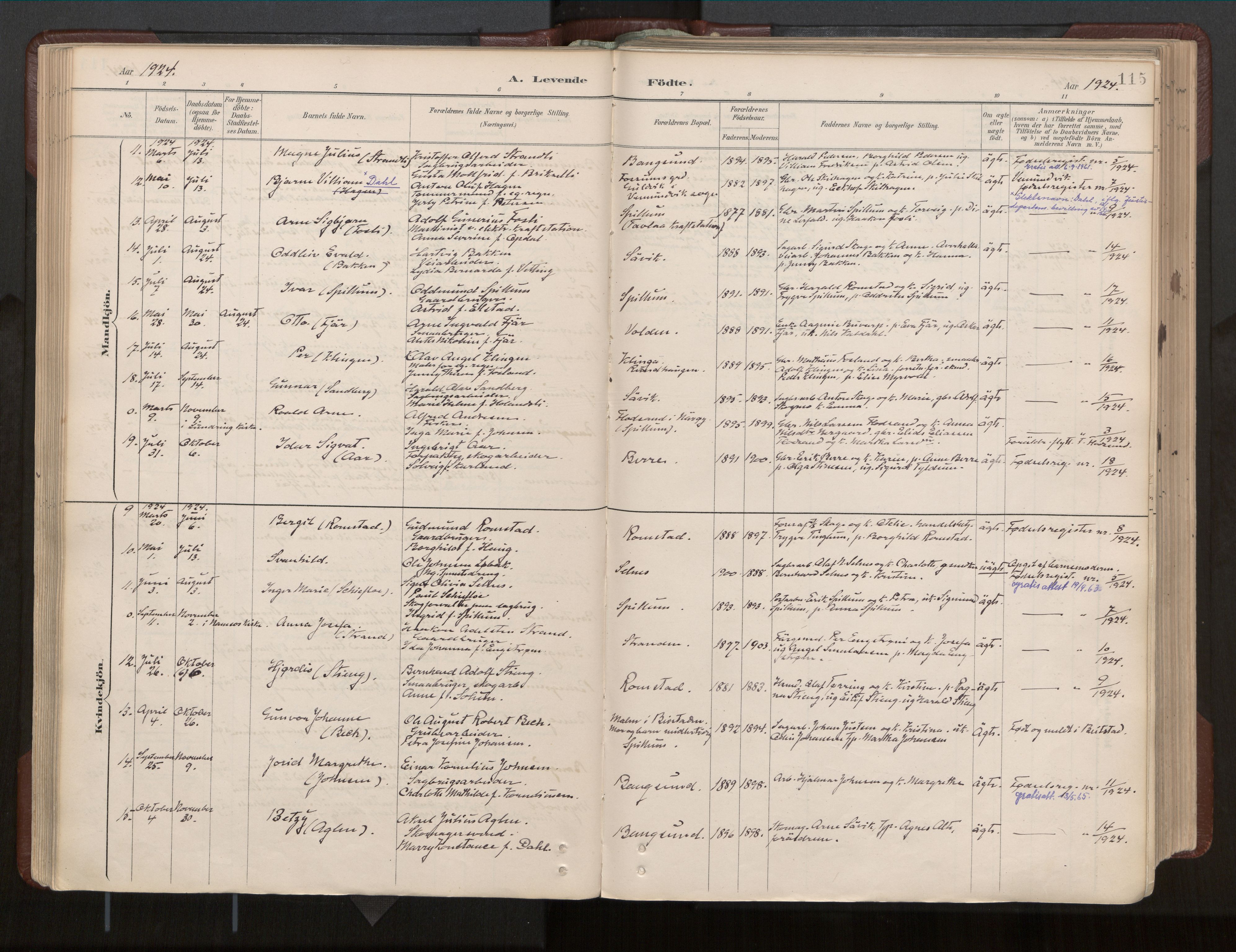 Ministerialprotokoller, klokkerbøker og fødselsregistre - Nord-Trøndelag, SAT/A-1458/770/L0589: Parish register (official) no. 770A03, 1887-1929, p. 115