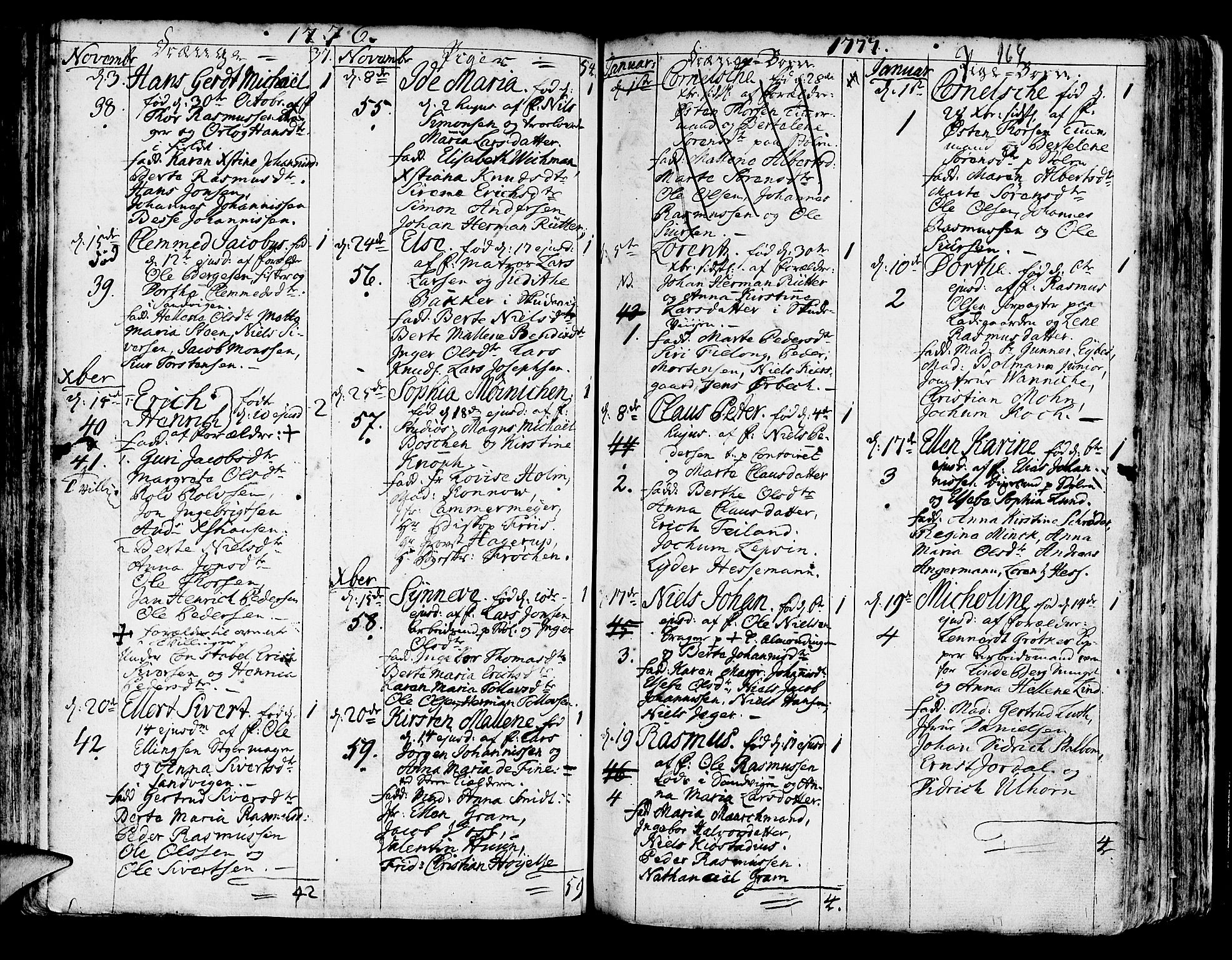 Korskirken sokneprestembete, SAB/A-76101/H/Haa/L0005: Parish register (official) no. A 5, 1751-1789, p. 164