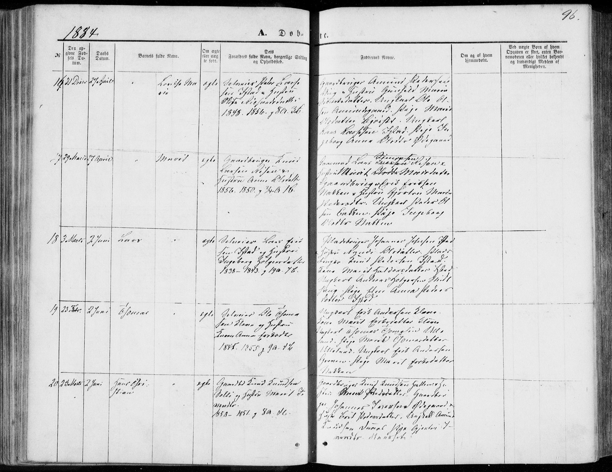 Ministerialprotokoller, klokkerbøker og fødselsregistre - Møre og Romsdal, AV/SAT-A-1454/557/L0681: Parish register (official) no. 557A03, 1869-1886, p. 96