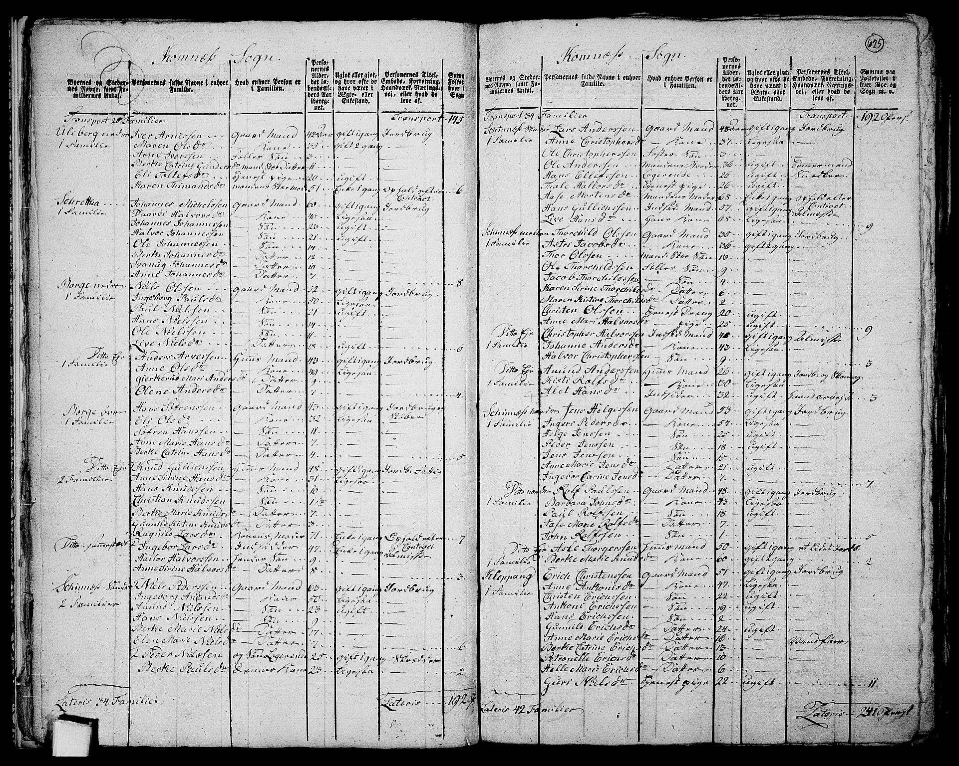 RA, 1801 census for 0629P Sandsvær, 1801, p. 624b-625a