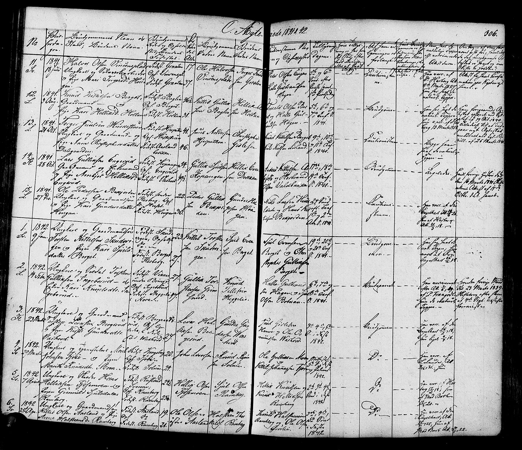 Flesberg kirkebøker, SAKO/A-18/F/Fa/L0006: Parish register (official) no. I 6, 1834-1860, p. 306