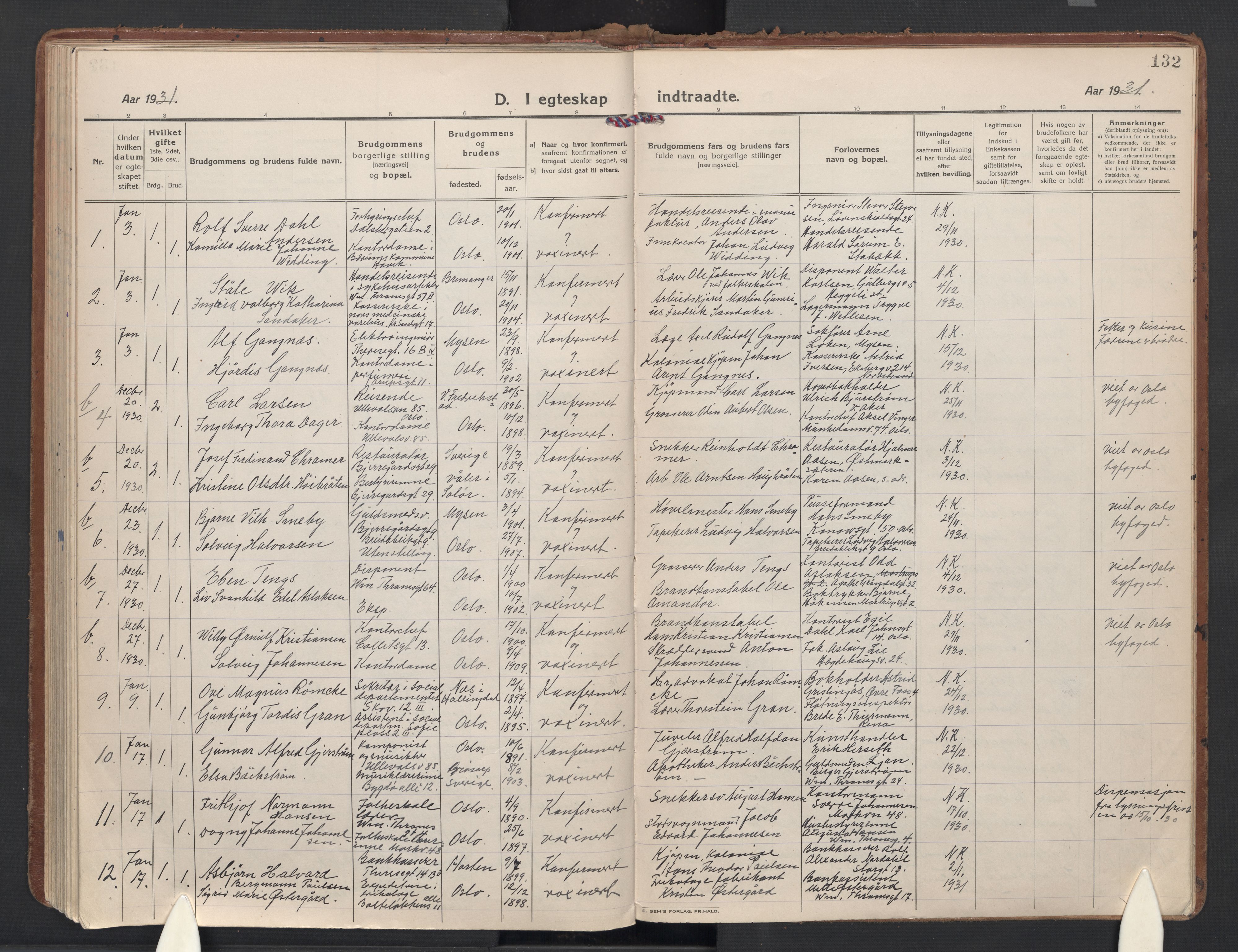 Gamle Aker prestekontor Kirkebøker, AV/SAO-A-10617a/F/L0017: Parish register (official) no. 17, 1921-1931, p. 132