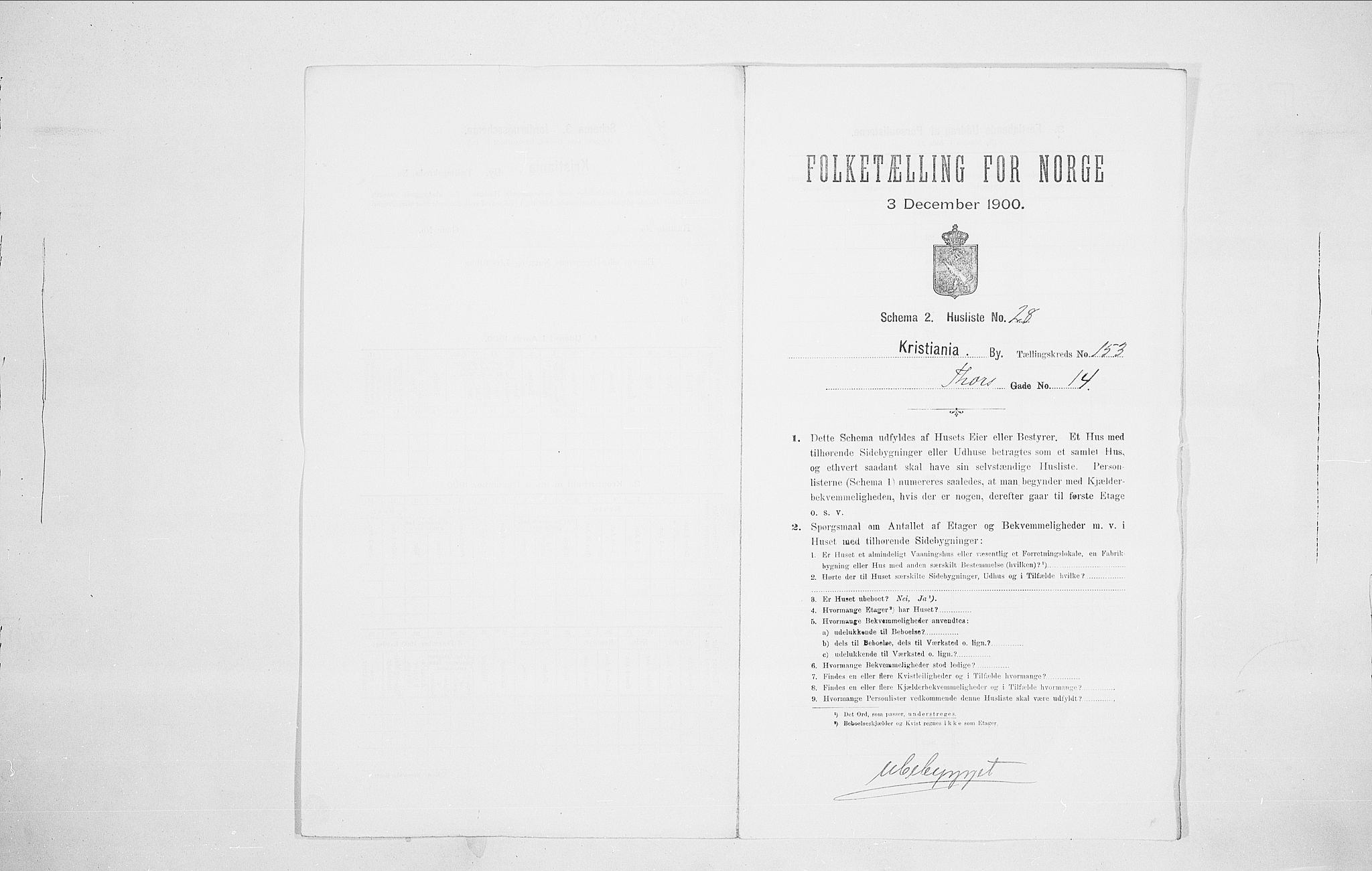 SAO, 1900 census for Kristiania, 1900, p. 97889