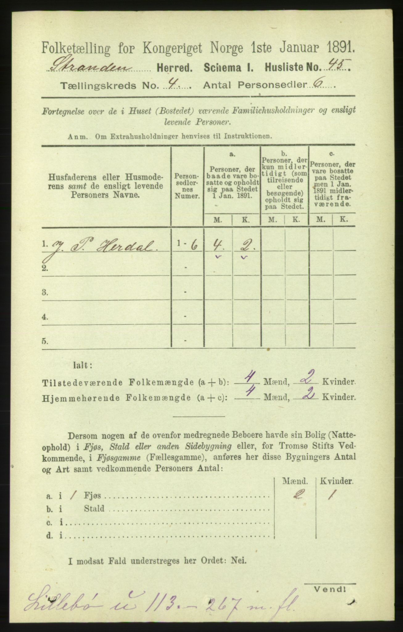 RA, 1891 census for 1525 Stranda, 1891, p. 794