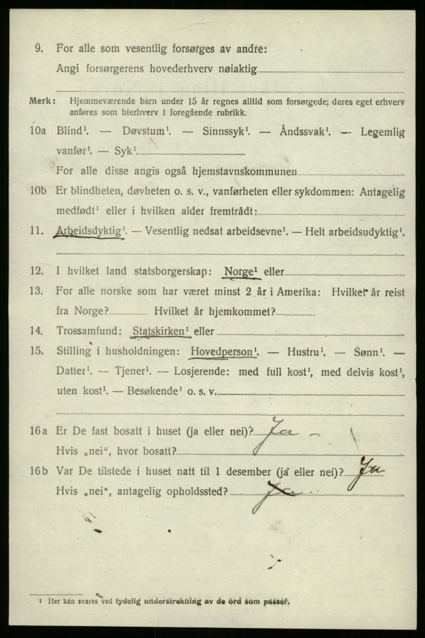 SAB, 1920 census for Gloppen, 1920, p. 6889