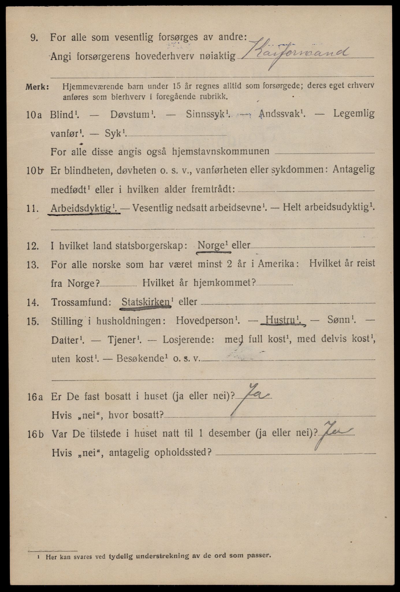 SAT, 1920 census for Trondheim, 1920, p. 87405