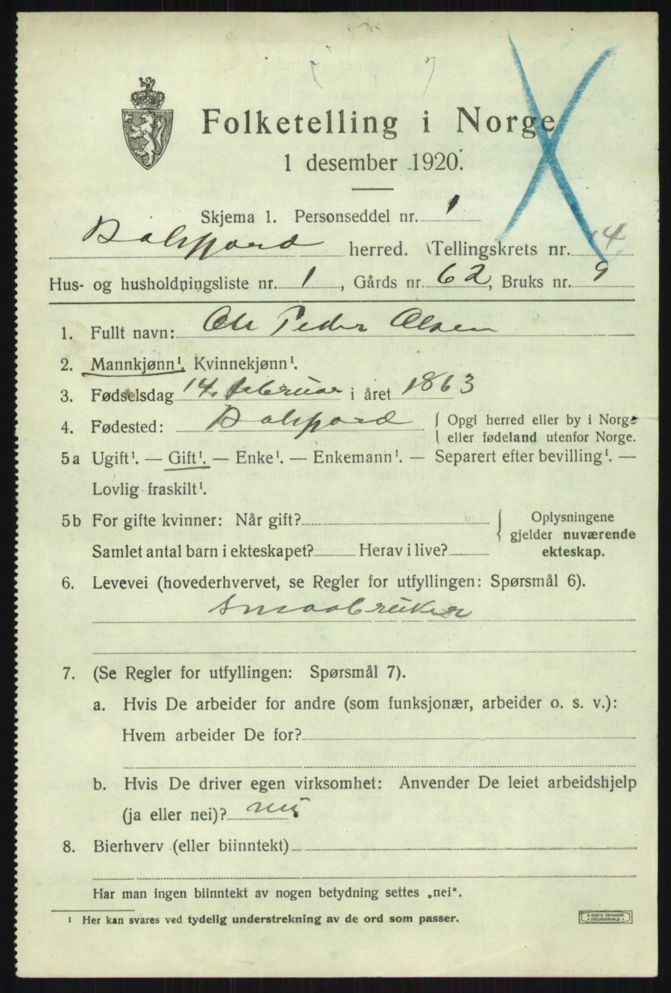 SATØ, 1920 census for Balsfjord, 1920, p. 8015