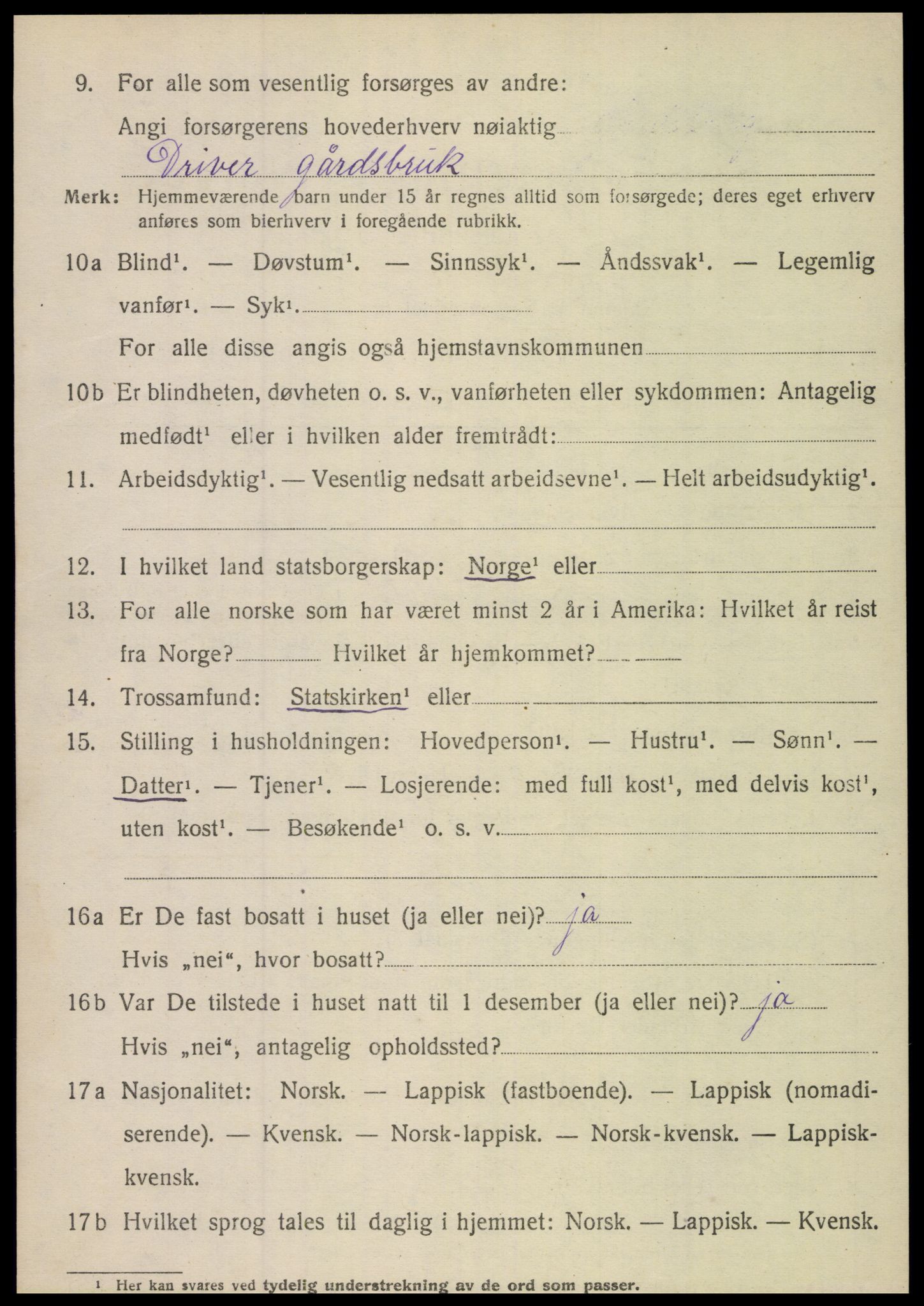 SAT, 1920 census for Sørfold, 1920, p. 4866