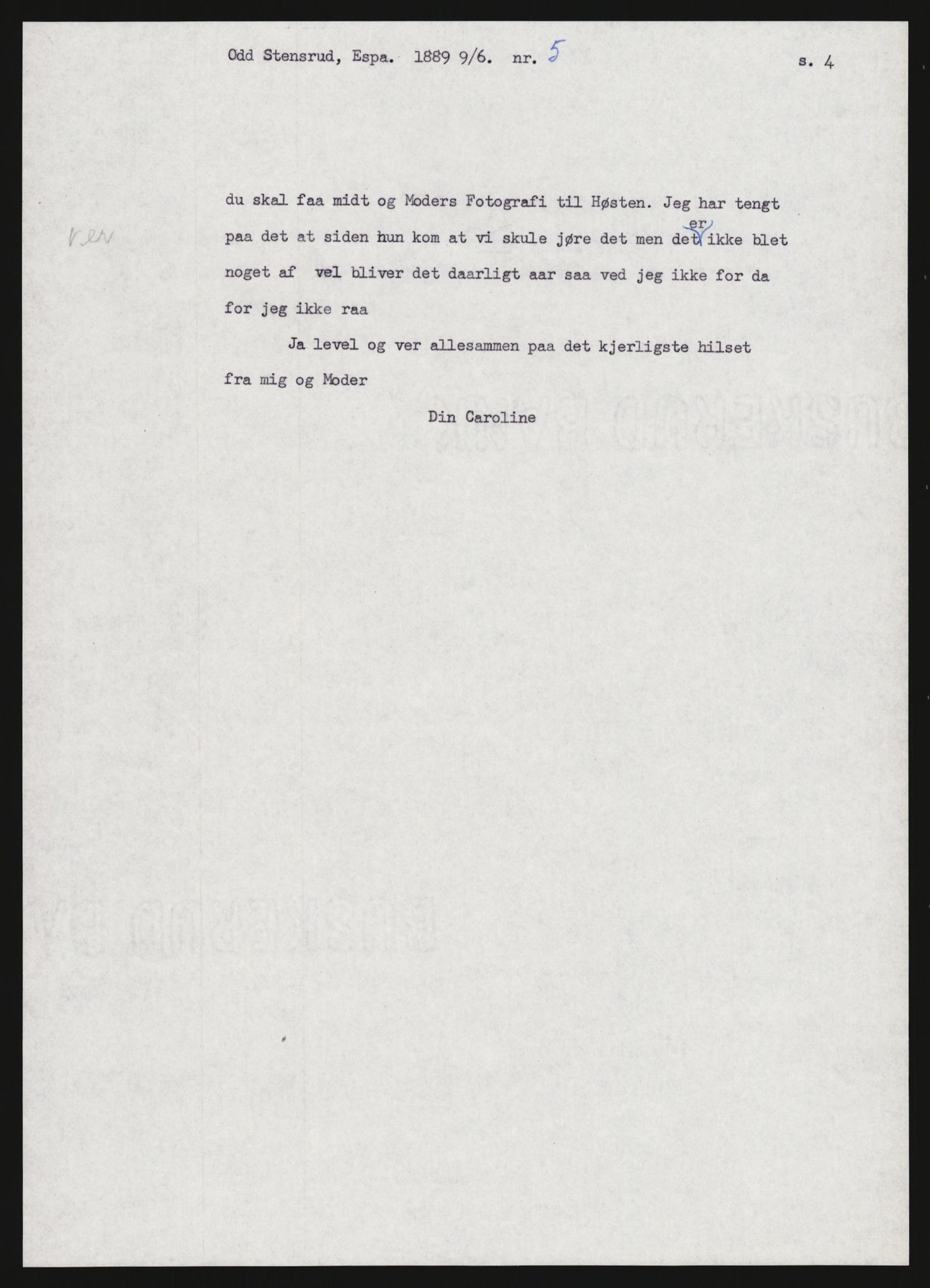 Samlinger til kildeutgivelse, Amerikabrevene, AV/RA-EA-4057/F/L0009: Innlån fra Hedmark: Statsarkivet i Hamar - Wærenskjold, 1838-1914, p. 55