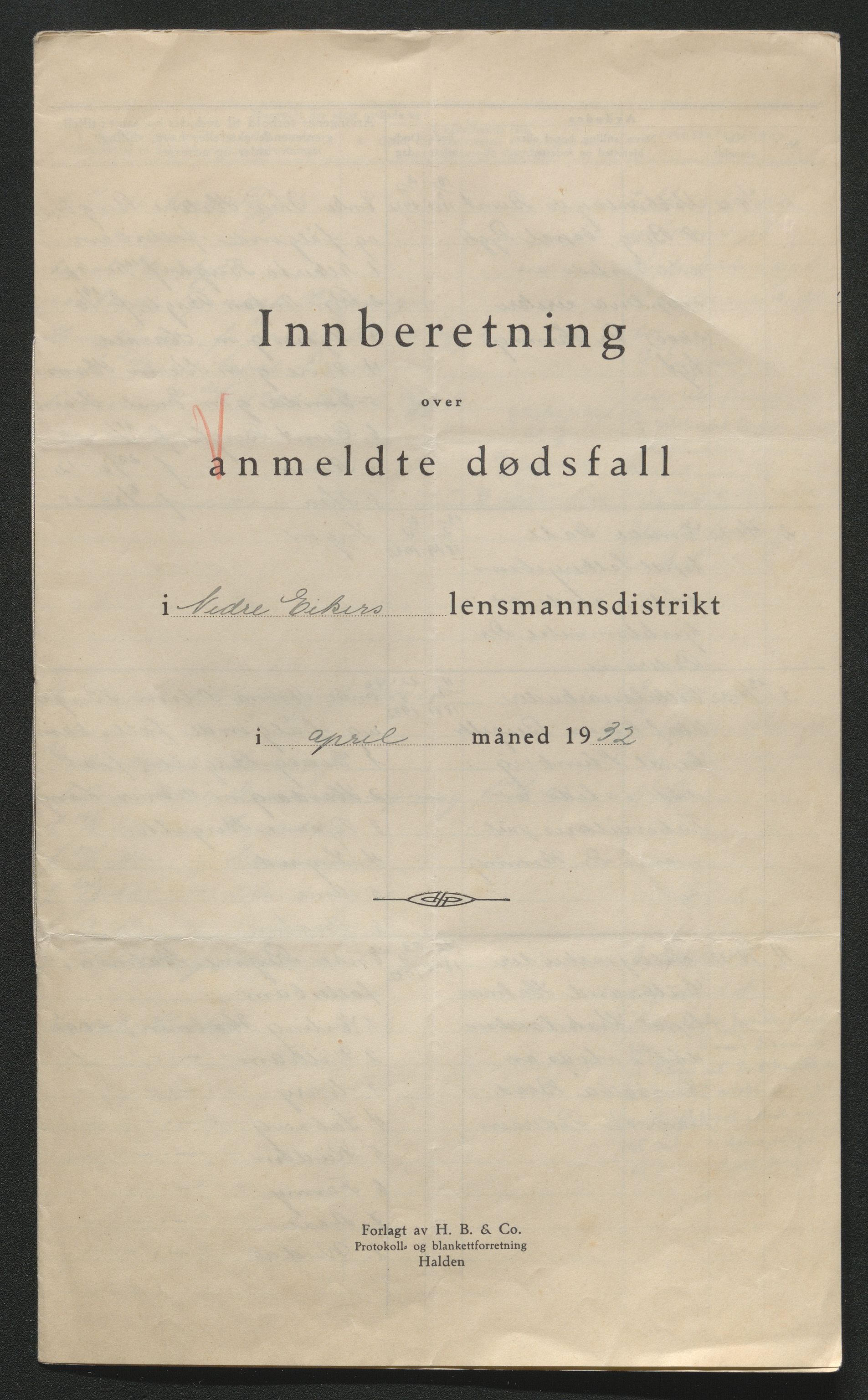 Eiker, Modum og Sigdal sorenskriveri, AV/SAKO-A-123/H/Ha/Hab/L0047: Dødsfallsmeldinger, 1932, p. 240