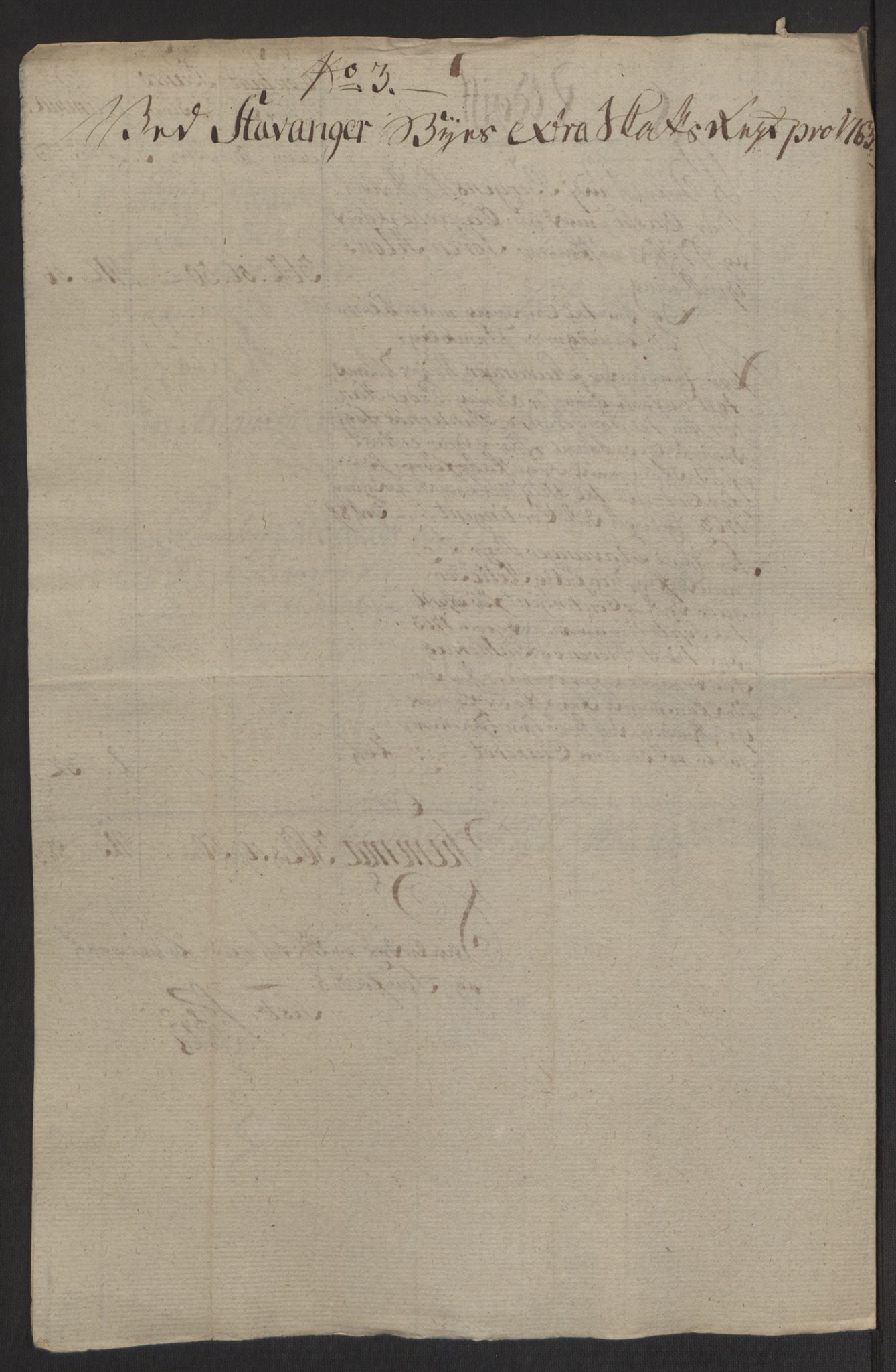 Rentekammeret inntil 1814, Reviderte regnskaper, Byregnskaper, AV/RA-EA-4066/R/Ro/L0305/0001: [O6] Kontribusjonsregnskap / Ekstraskatt, 1762-1768, p. 26