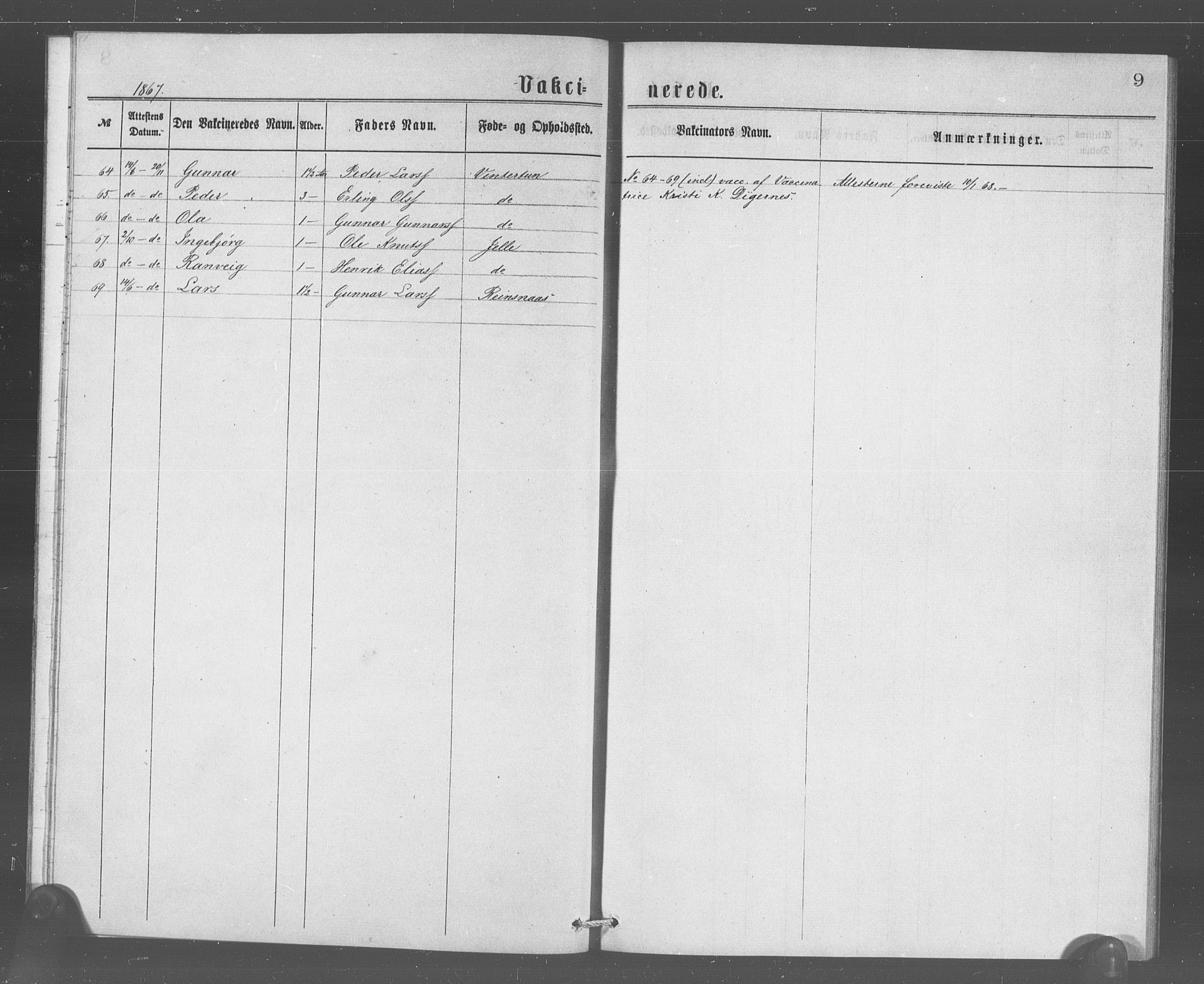 Ullensvang sokneprestembete, SAB/A-78701/H/Haa: Parish register (official) no. A 18, 1867-1867, p. 9