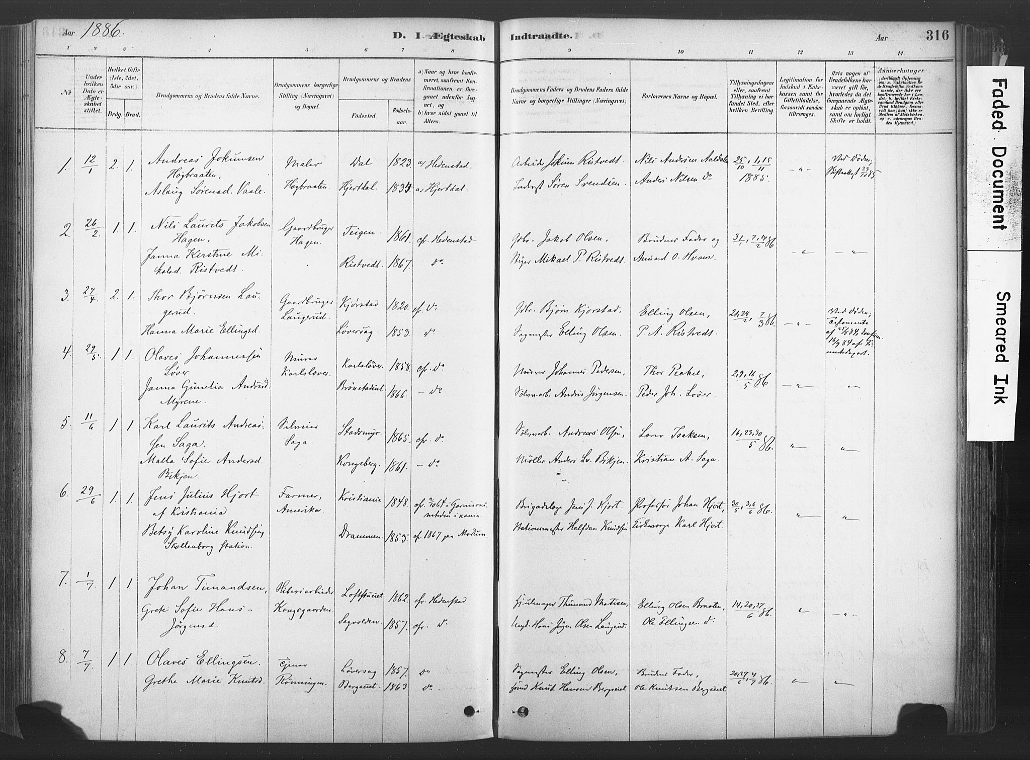 Sandsvær kirkebøker, AV/SAKO-A-244/F/Fd/L0001: Parish register (official) no. IV 1, 1878-1906, p. 316